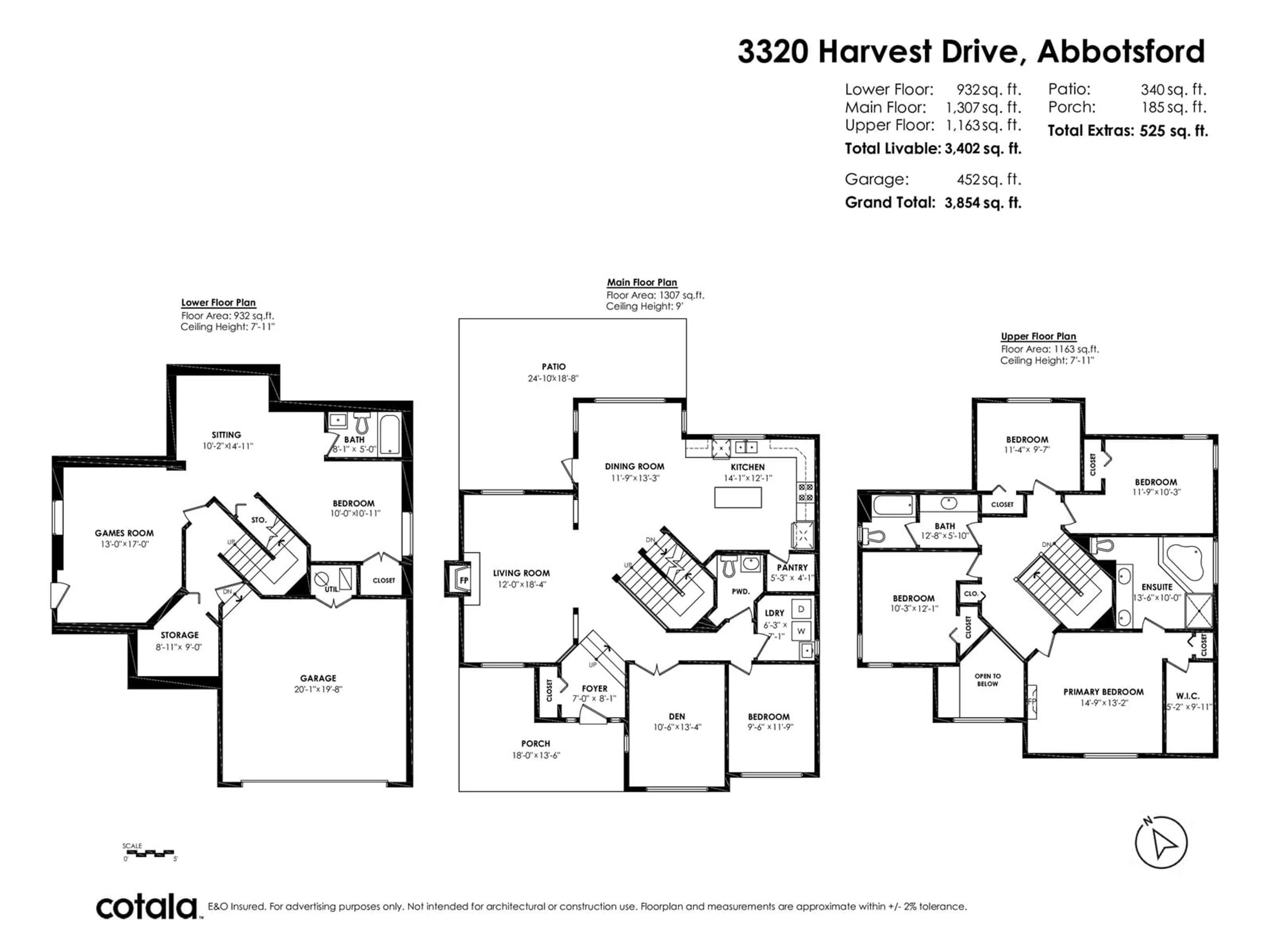 Floor plan for 3320 HARVEST, Abbotsford British Columbia V3G2Y6