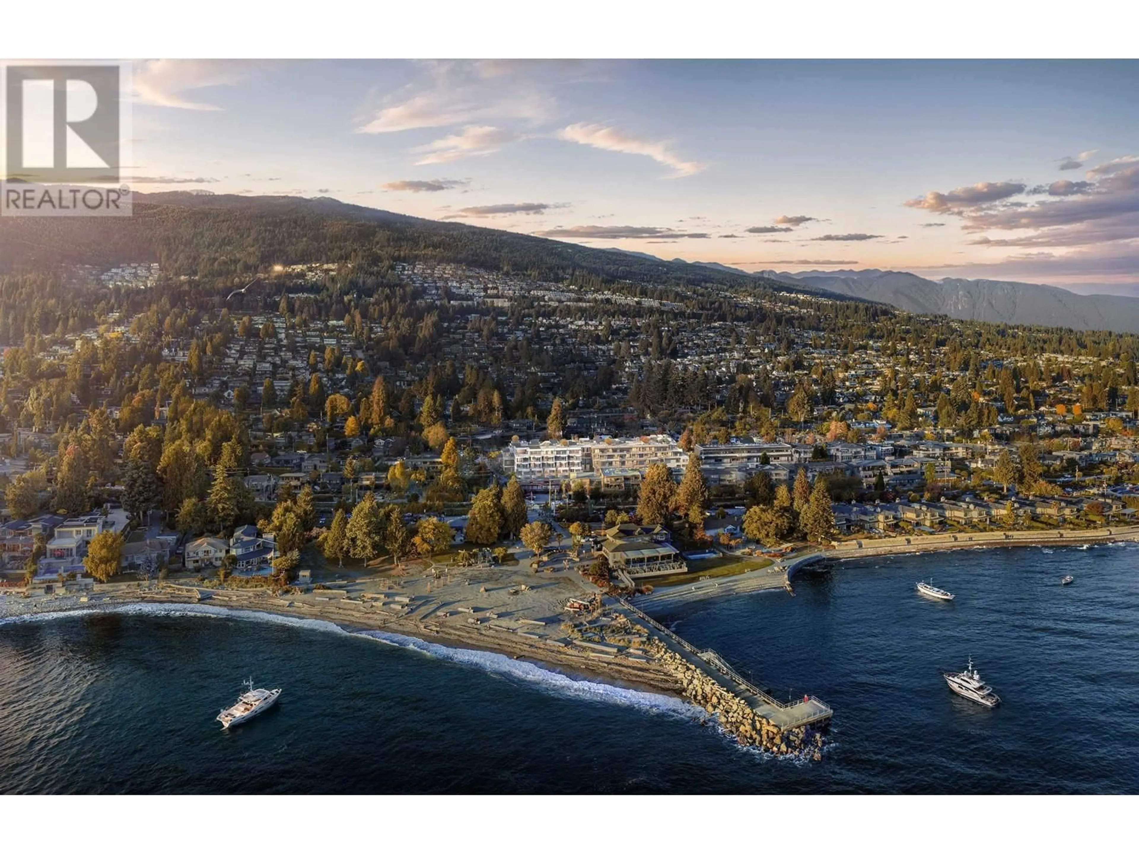 A pic from outside/outdoor area/front of a property/back of a property/a pic from drone, water/lake/river/ocean view for PH5 - 2490 MARINE DRIVE, West Vancouver British Columbia V7V1L1