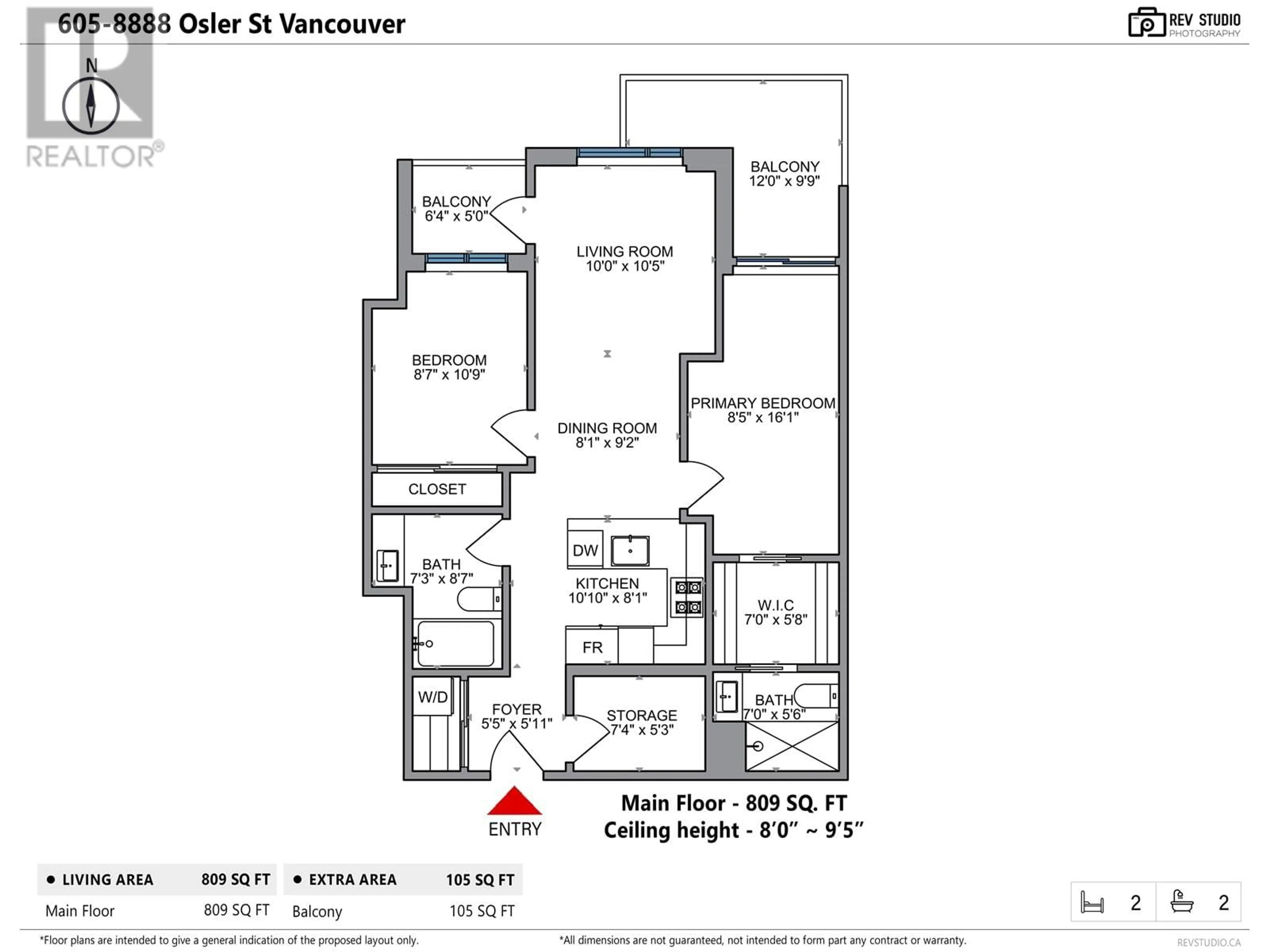 Floor plan for 605 - 8888 OSLER STREET, Vancouver British Columbia V6P4G2