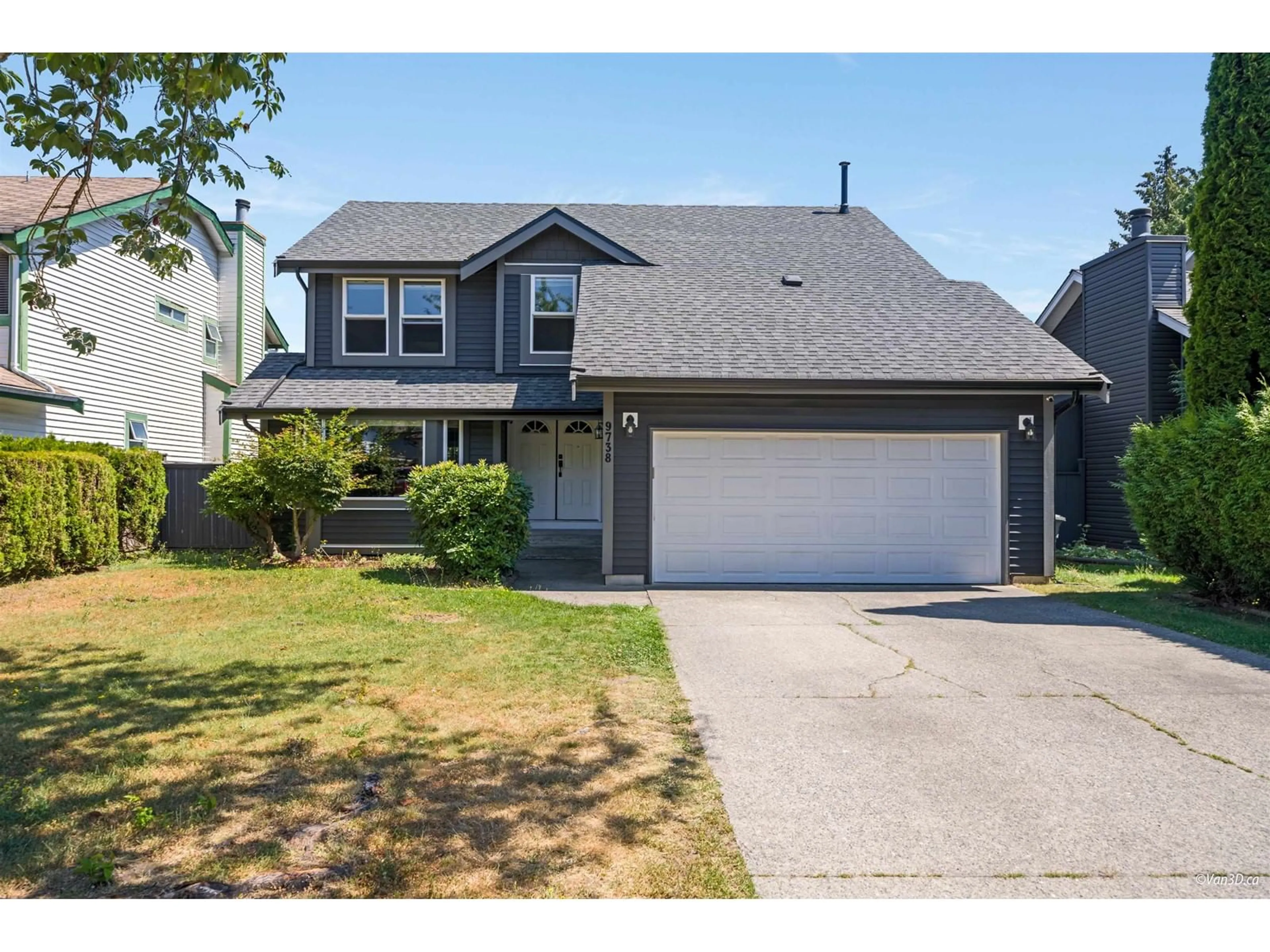 Home with vinyl exterior material, street for 9738 151, Surrey British Columbia V3R8W7