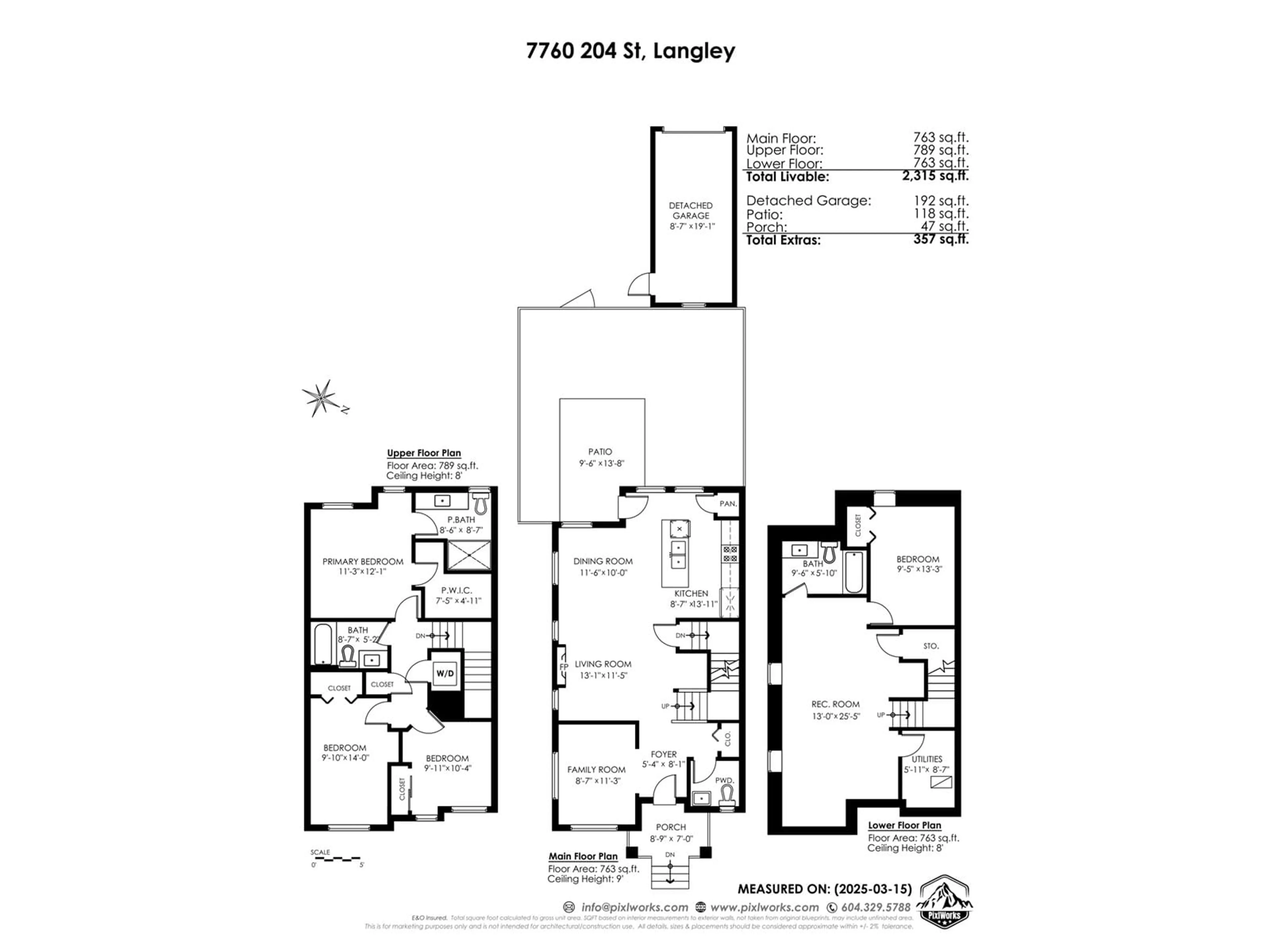 Floor plan for 7760 204, Langley British Columbia V2Y4K3