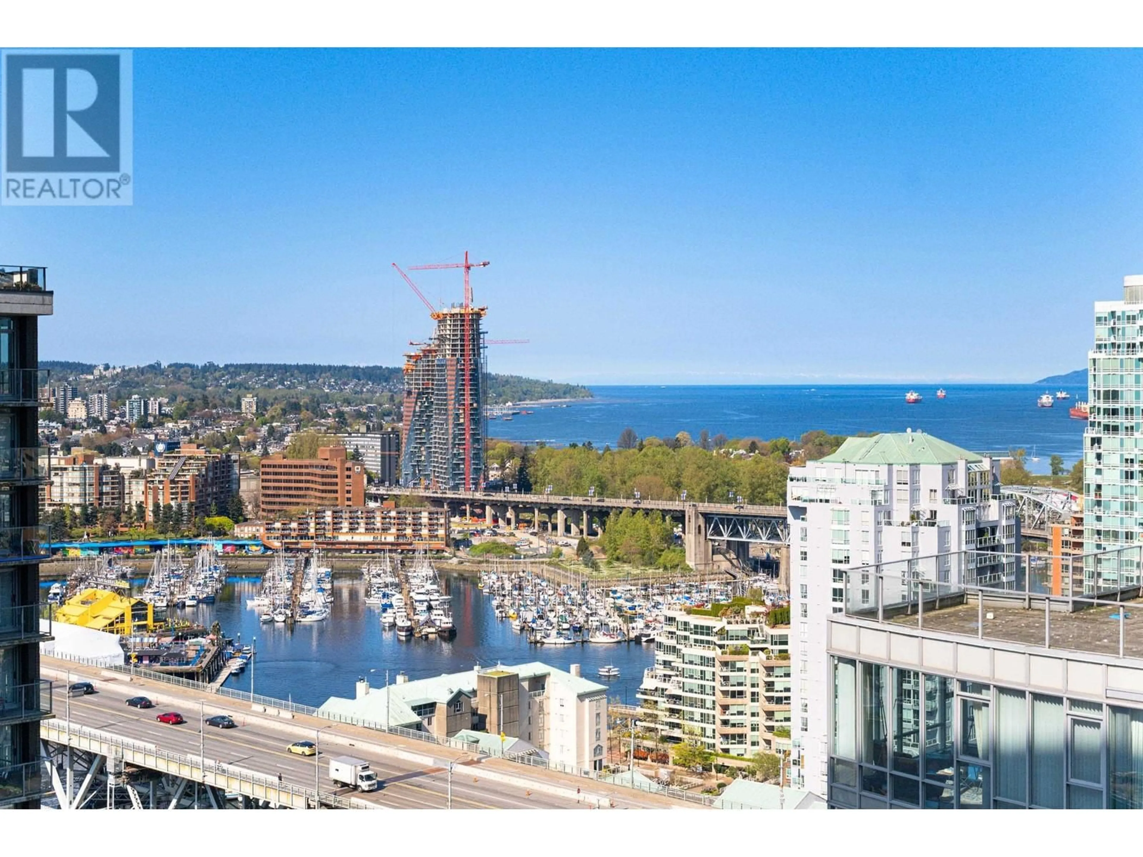 A pic from outside/outdoor area/front of a property/back of a property/a pic from drone, water/lake/river/ocean view for 3108 - 1495 RICHARDS STREET, Vancouver British Columbia V6Z3E3