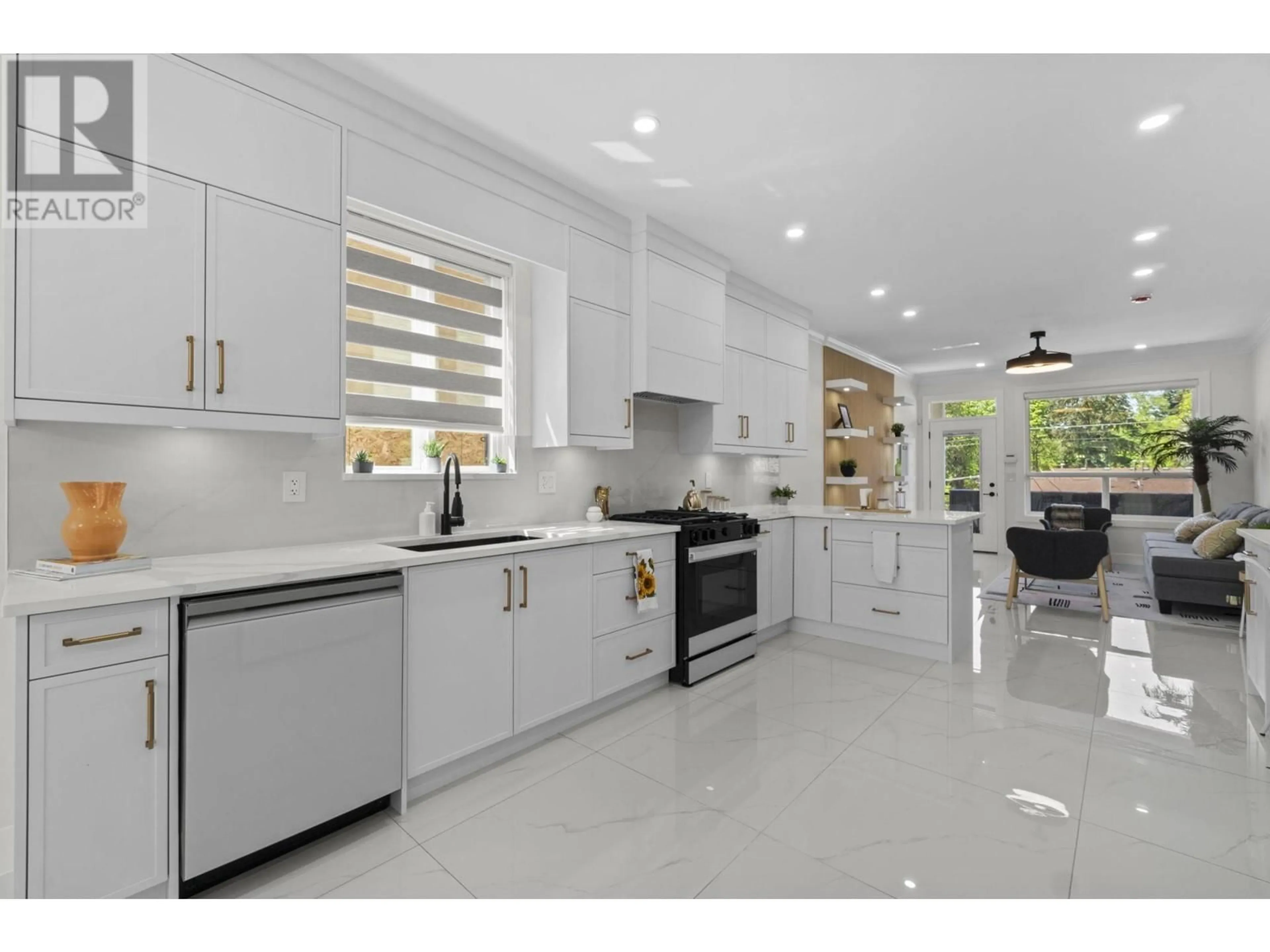 Contemporary kitchen, ceramic/tile floor for 8073 18TH AVENUE, Burnaby British Columbia V3N1J9