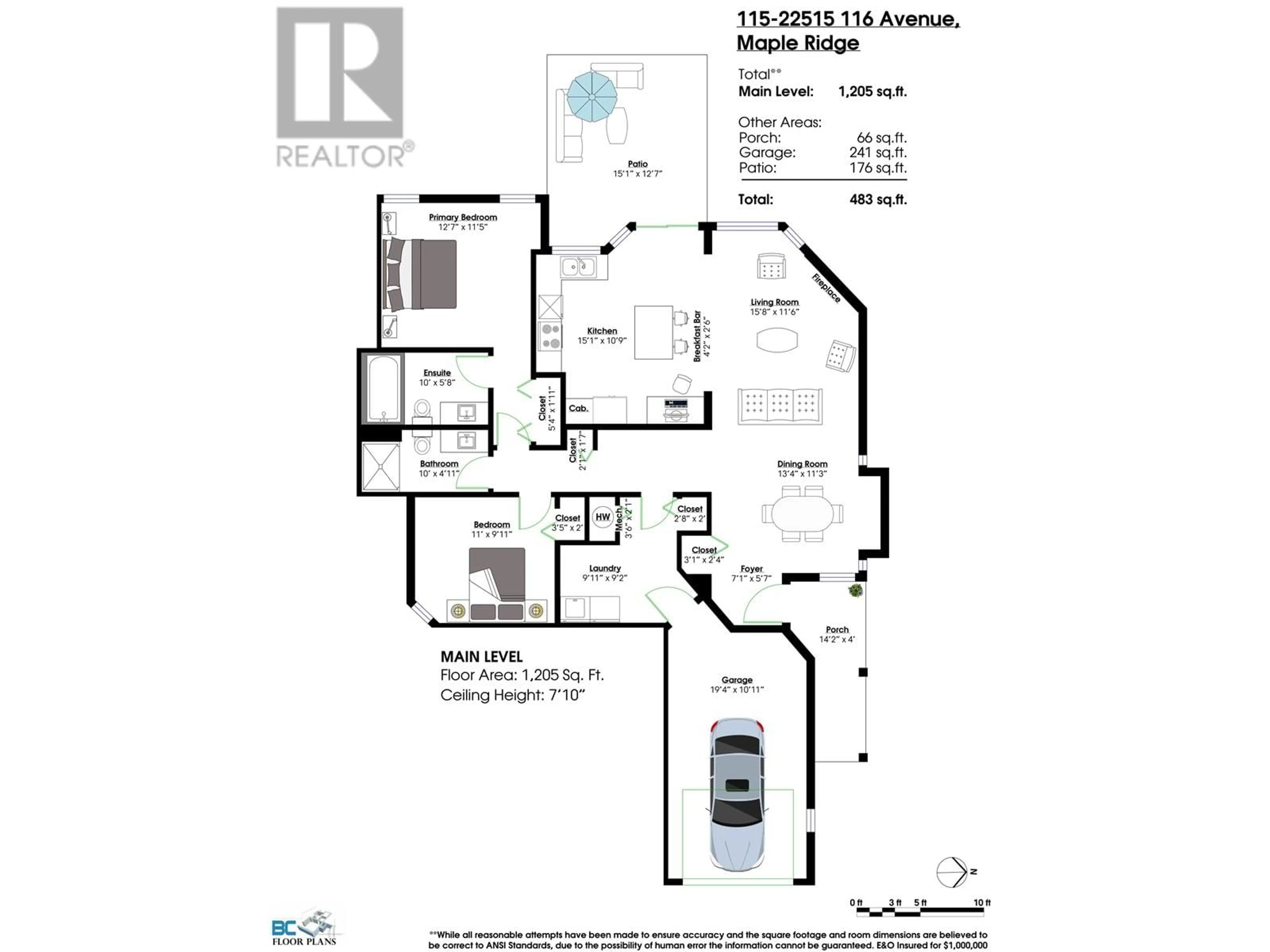 Floor plan for 115 - 22515 116 AVENUE, Maple Ridge British Columbia V2X9V1
