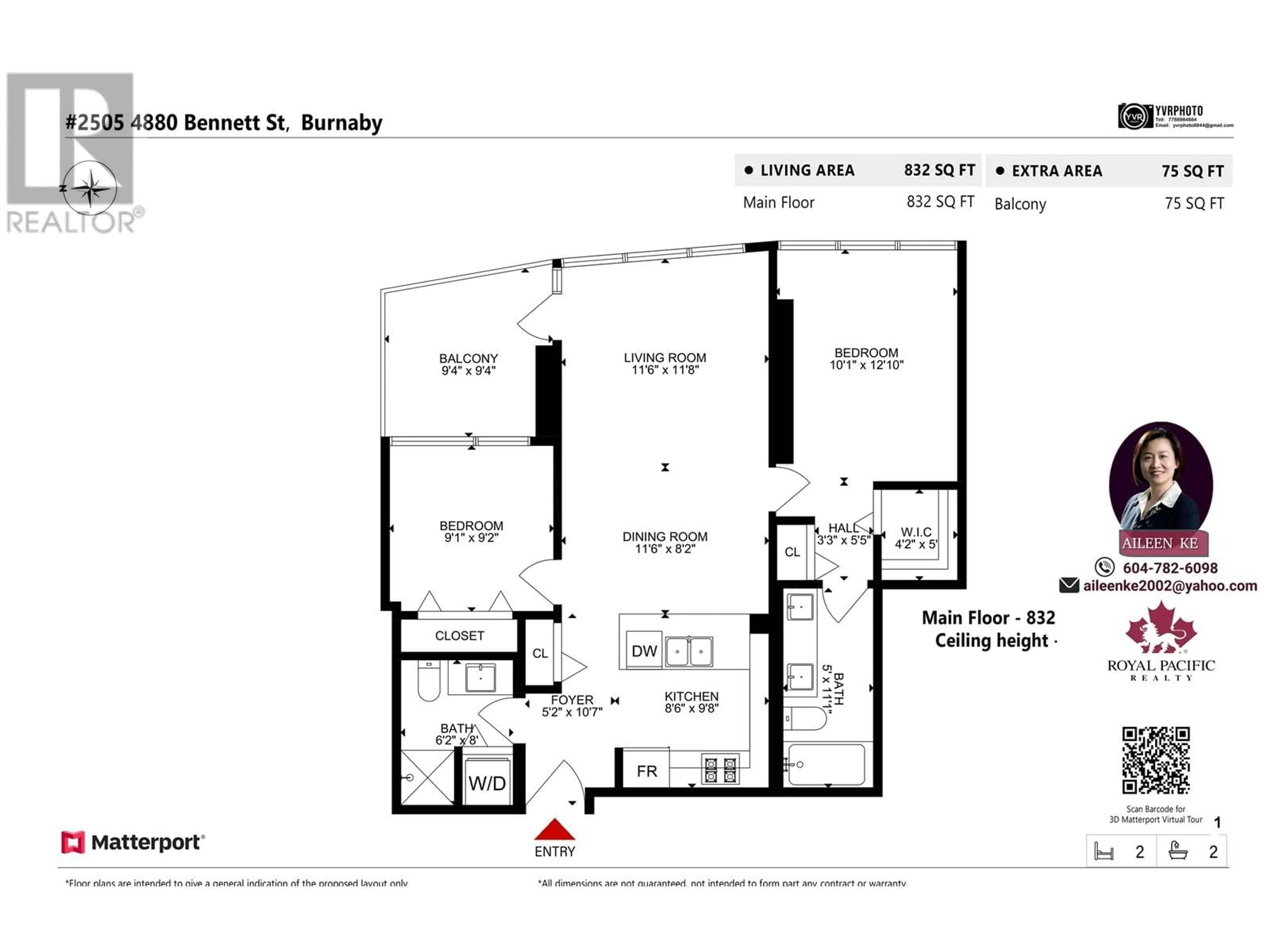 Floor plan for 2505 - 4880 BENNETT STREET, Burnaby British Columbia V5H0C1