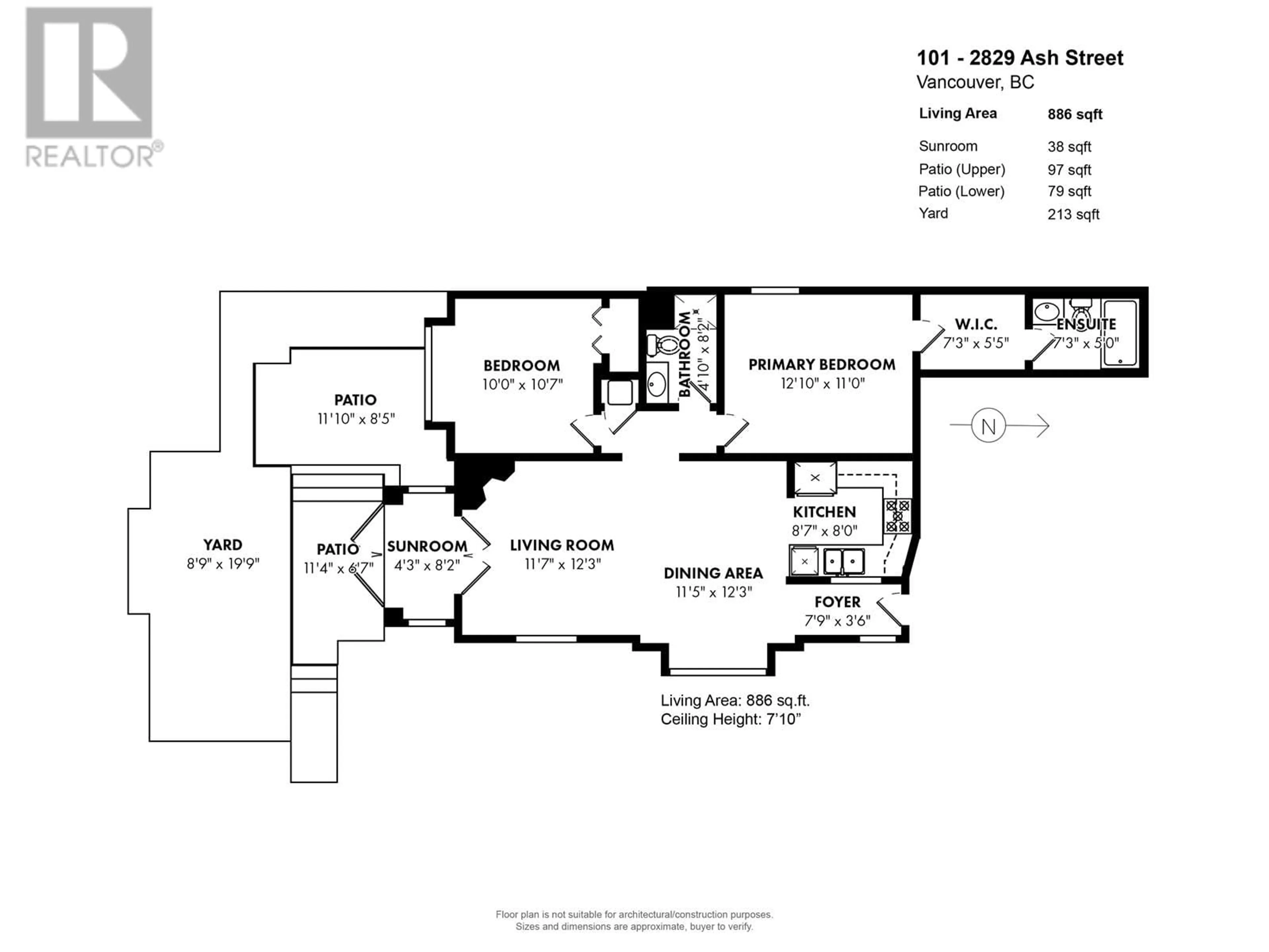 Floor plan for 101 - 2829 ASH STREET, Vancouver British Columbia V5Z4P5