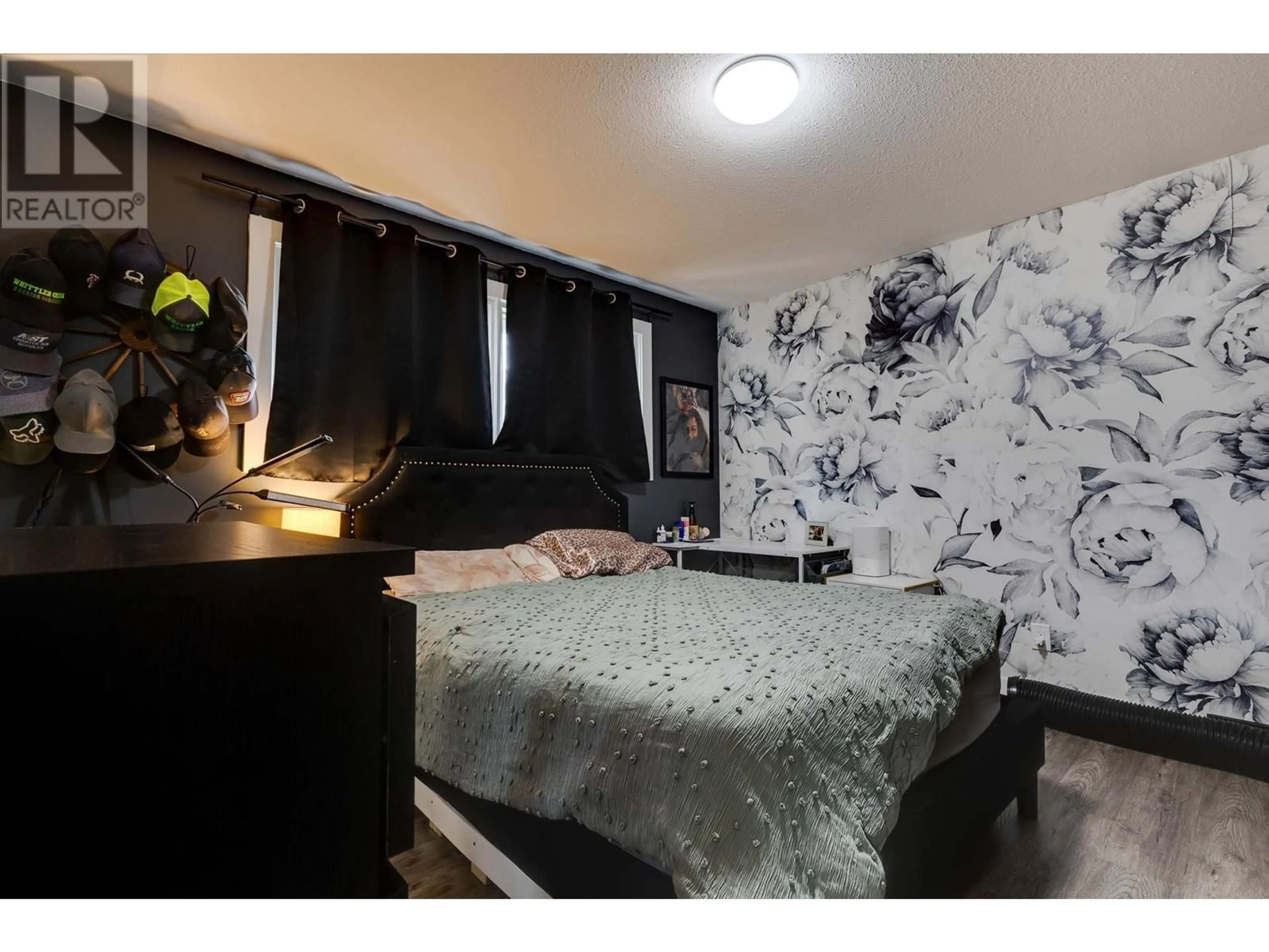 Bedroom with bed, wood/laminate floor for 3556 WILLOWDALE DRIVE, Prince George British Columbia V2K1X5