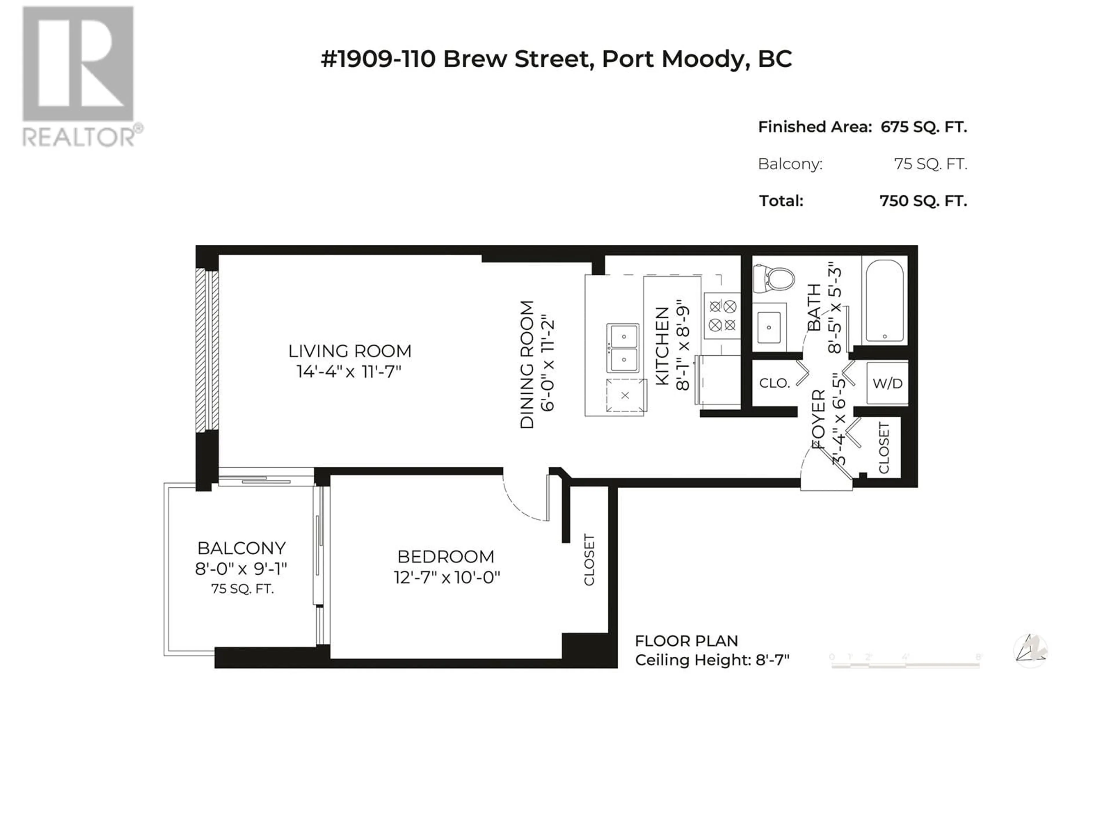 Floor plan for 1909 - 110 BREW STREET, Port Moody British Columbia V3H0E4