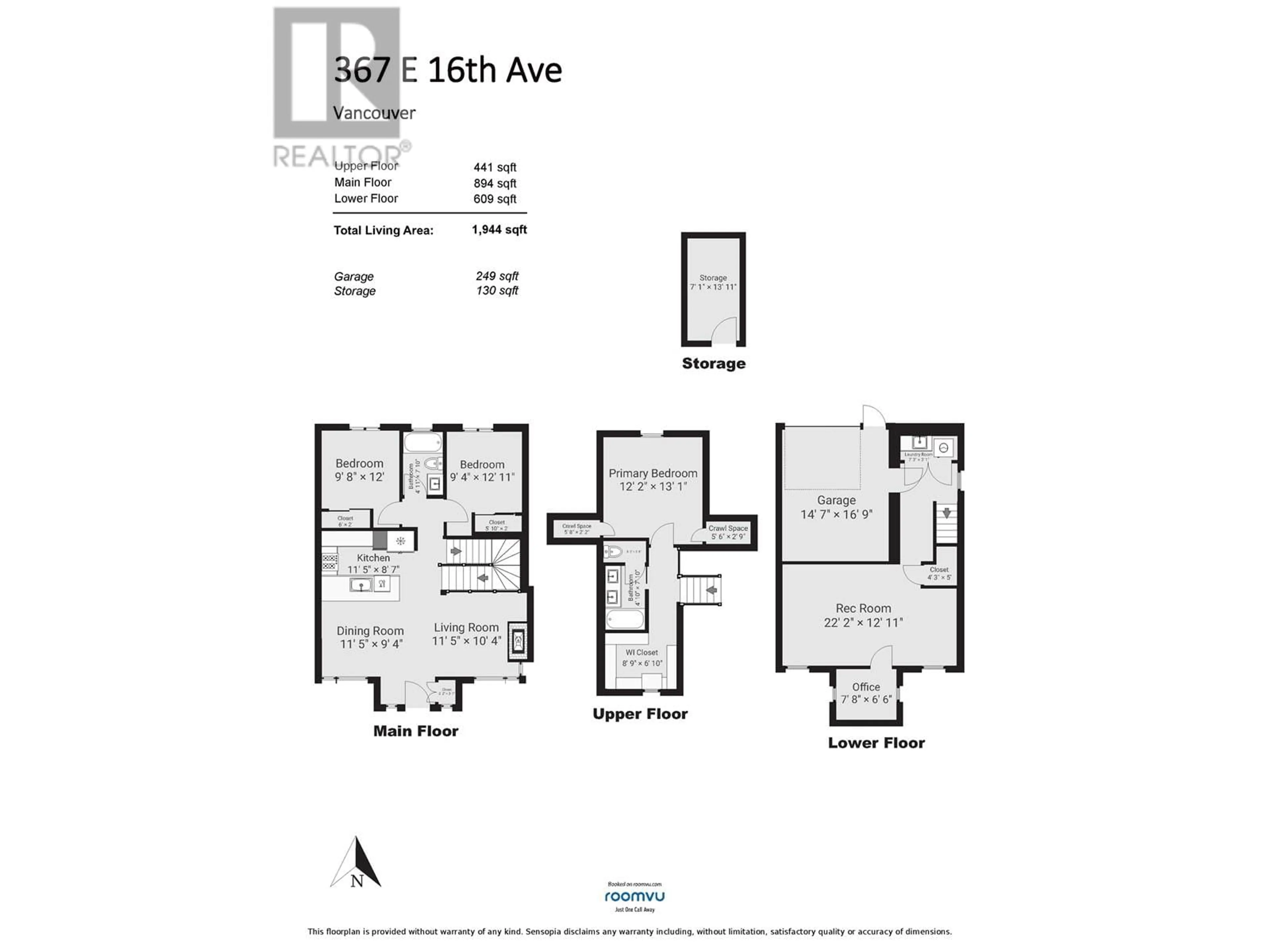 Floor plan for 367 16TH AVENUE, Vancouver British Columbia V5T2T7
