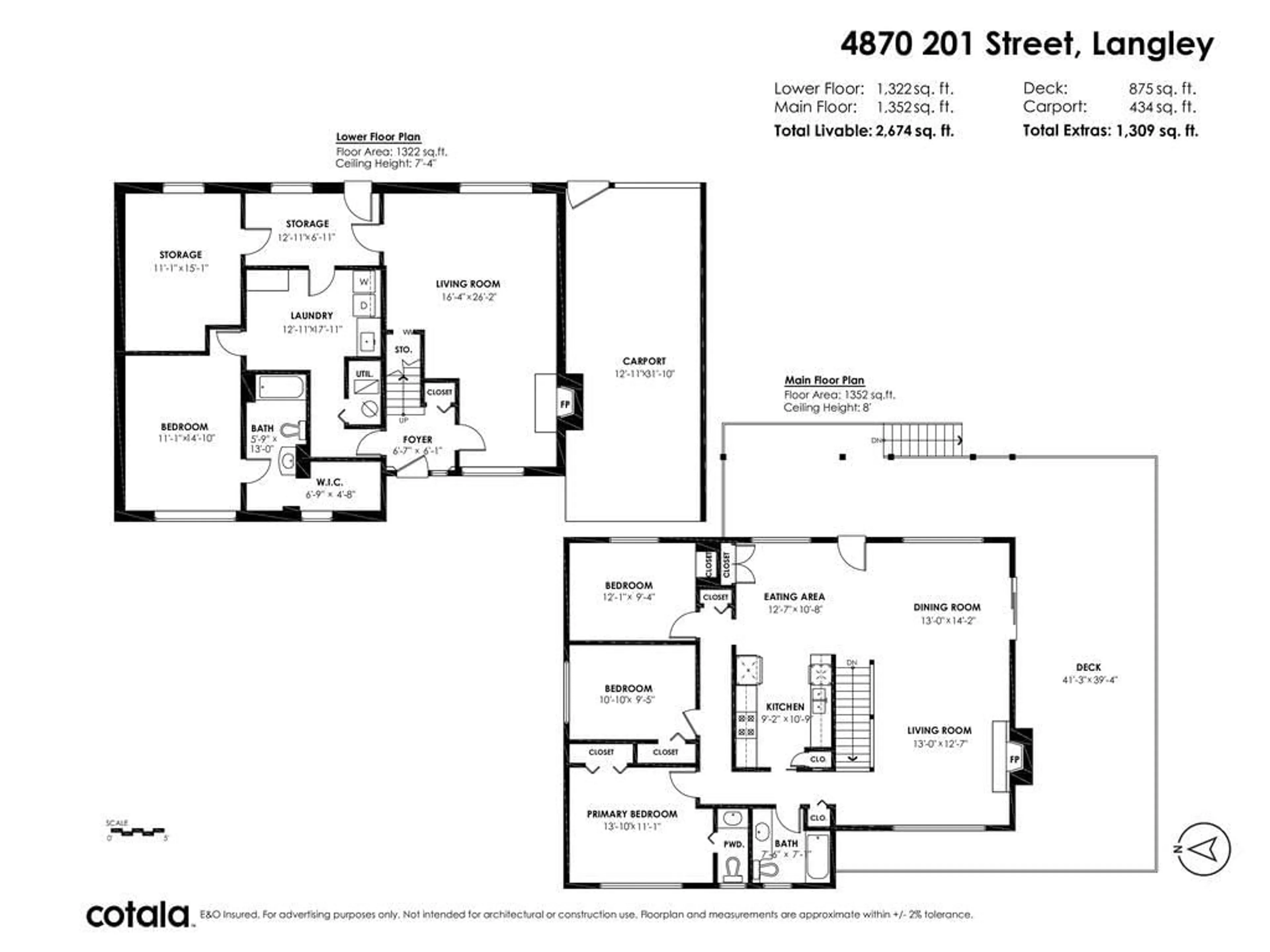 Floor plan for 4870 201, Langley British Columbia V3A1P4
