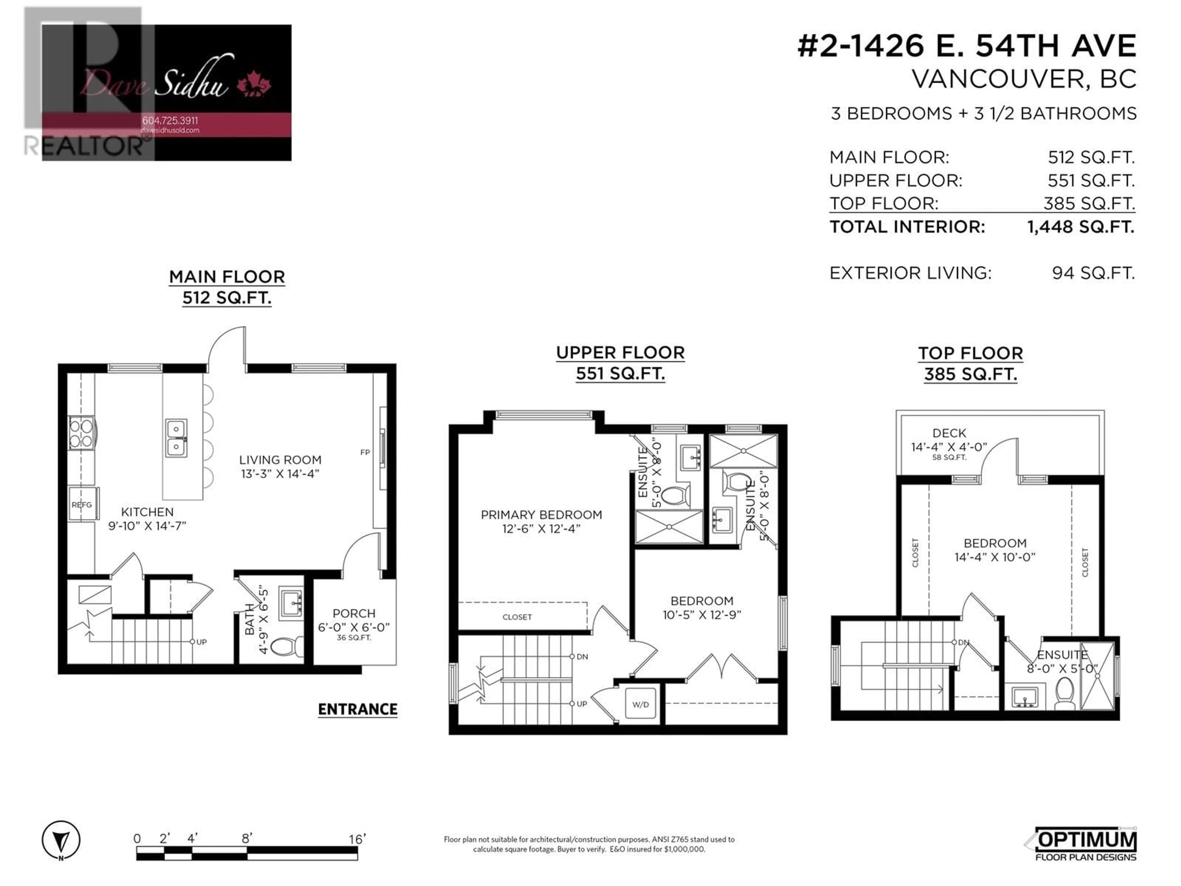 Floor plan for 2 - 1426 54TH AVENUE, Vancouver British Columbia V5P1Y1