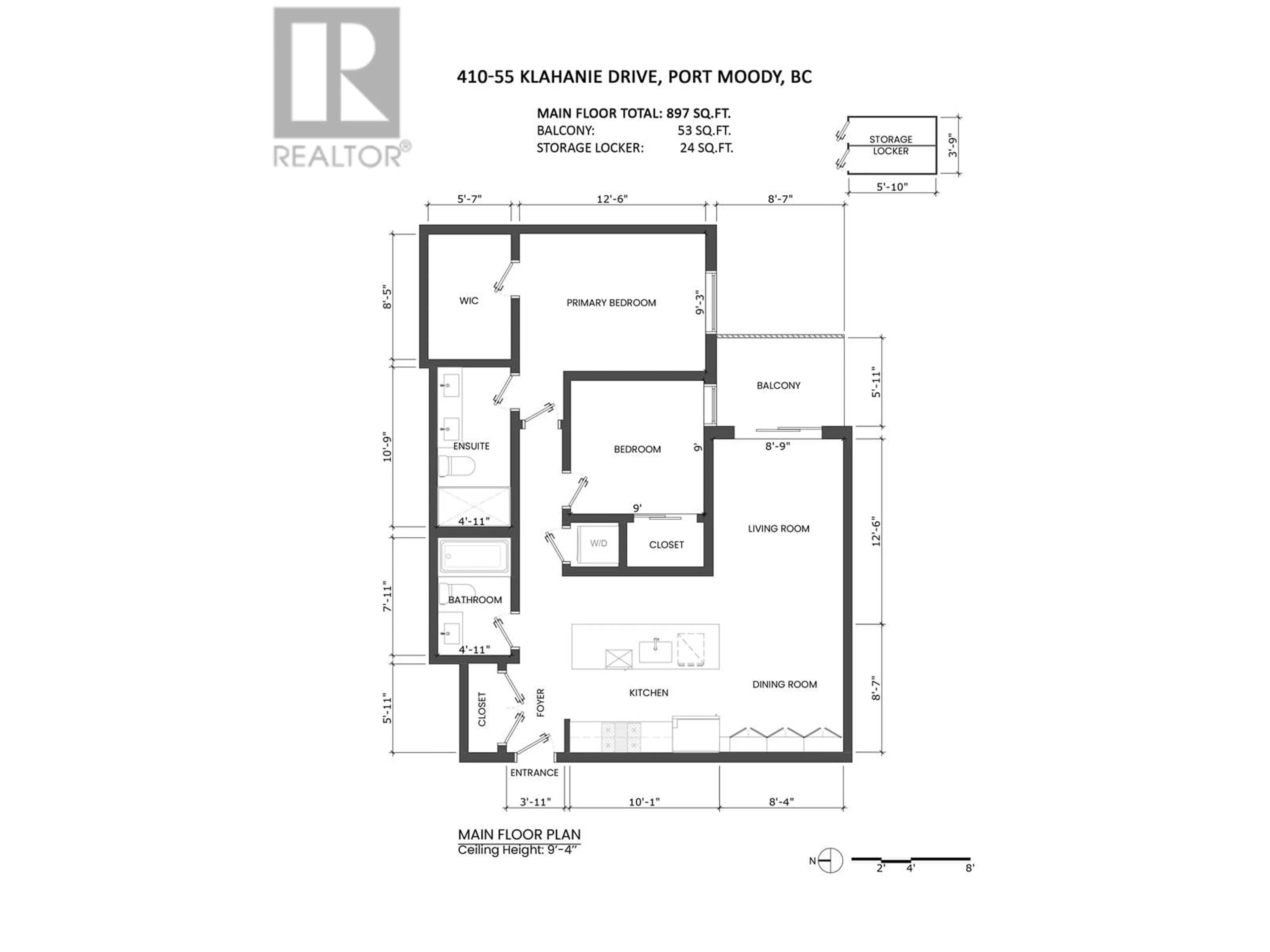 Floor plan for 410 - 55 KLAHANIE DRIVE, Port Moody British Columbia V3H0M9