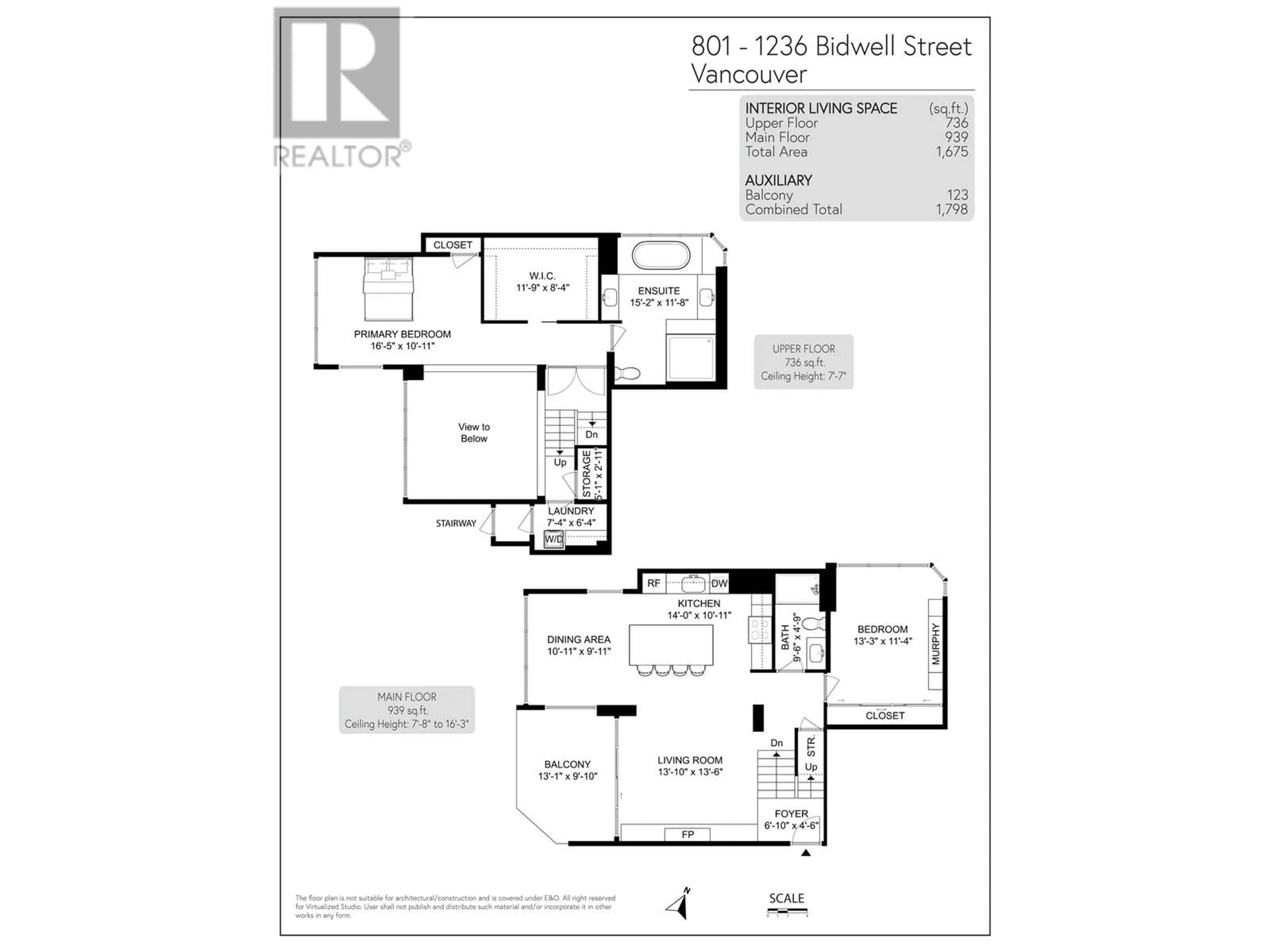 Floor plan for 801 - 1236 BIDWELL STREET, Vancouver British Columbia V6G2K9