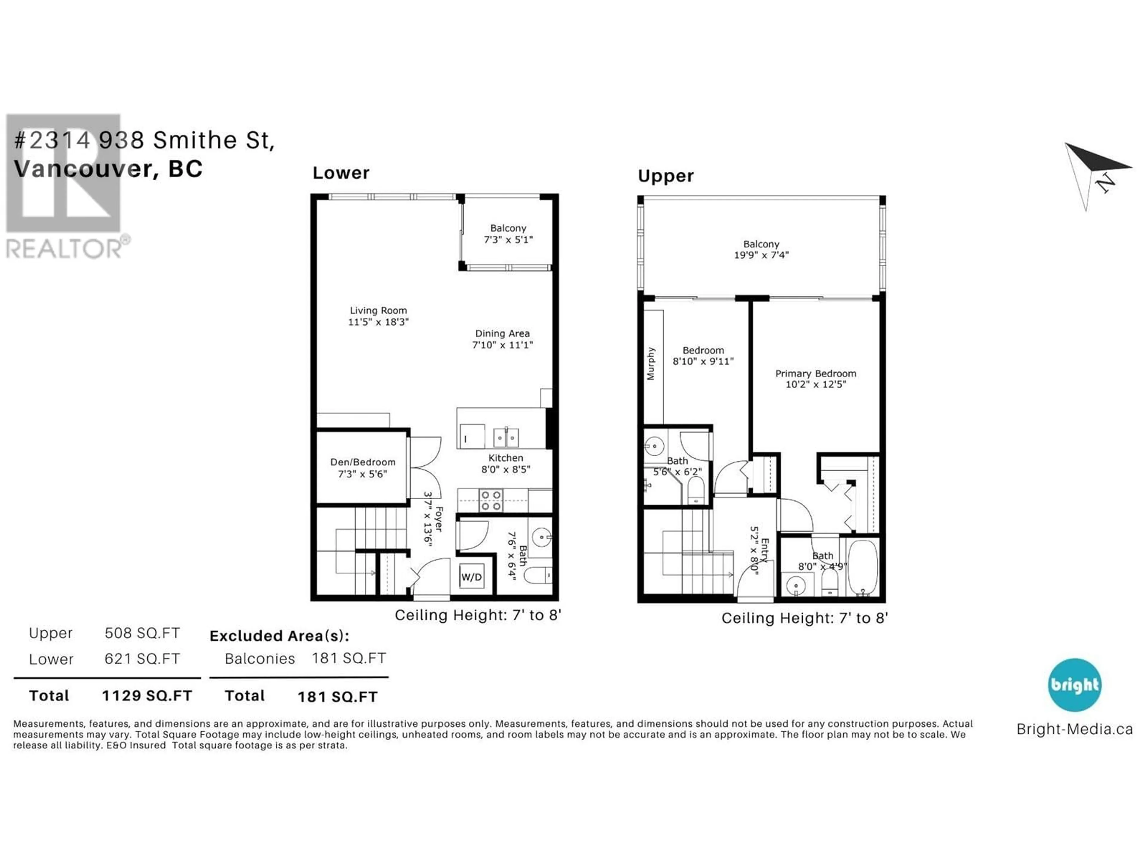 Floor plan for 2314 - 938 SMITHE STREET, Vancouver British Columbia V6Z3H8