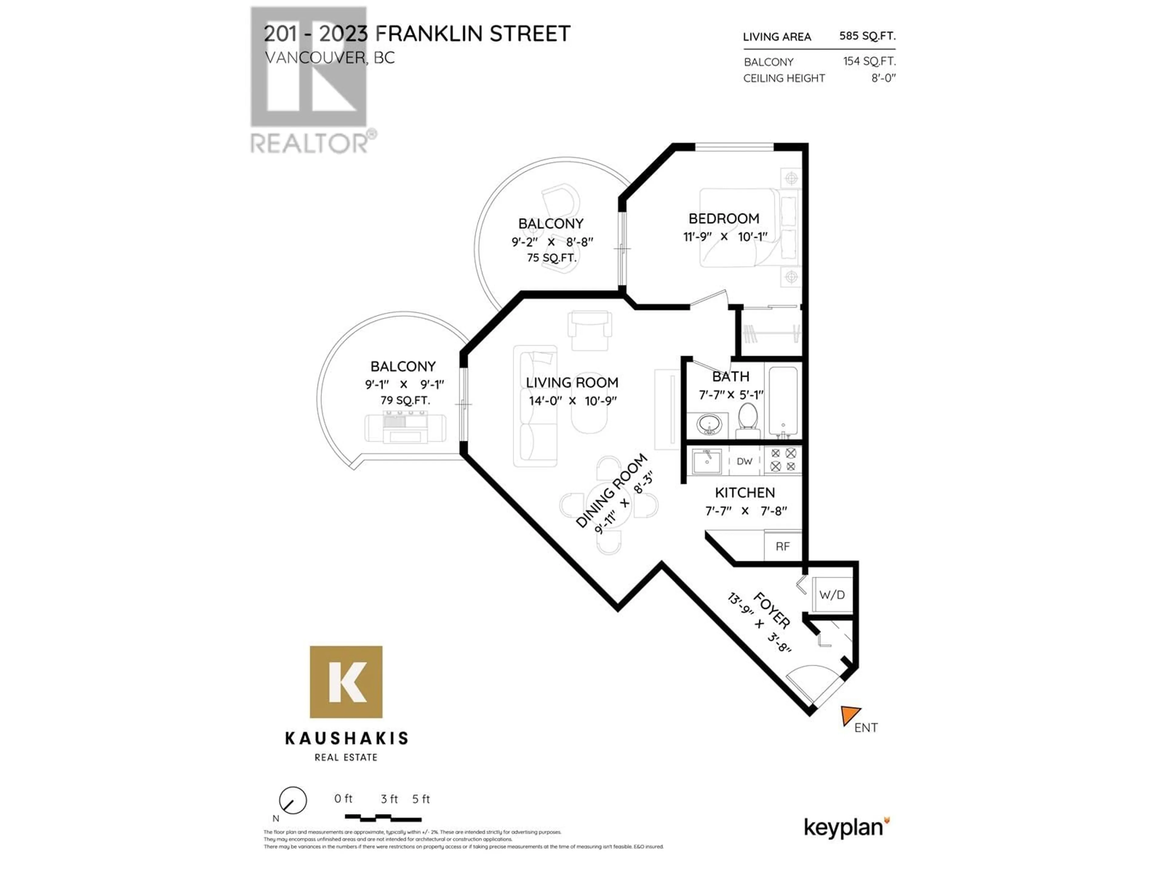 Floor plan for 201 - 2023 FRANKLIN STREET, Vancouver British Columbia V5L1R4