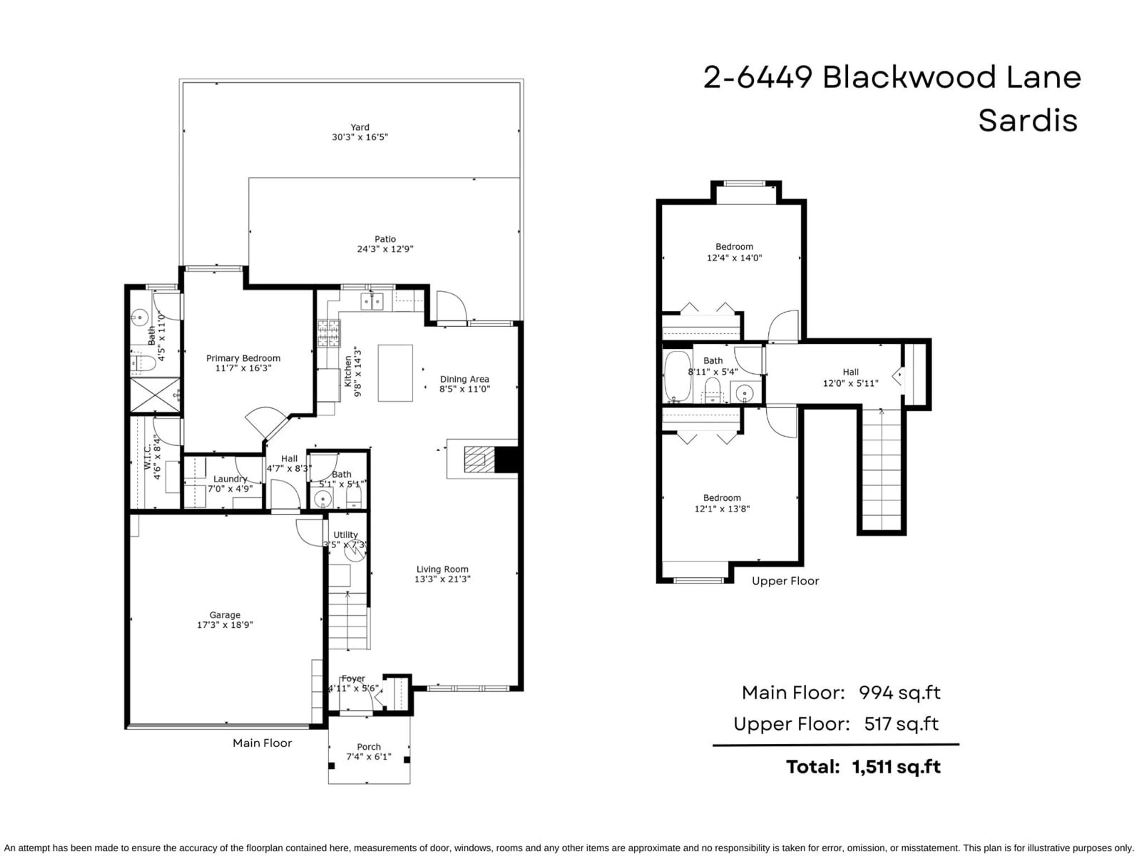 Floor plan for 2 - 6449 BLACKWOOD LANE, Chilliwack British Columbia V2R5X5