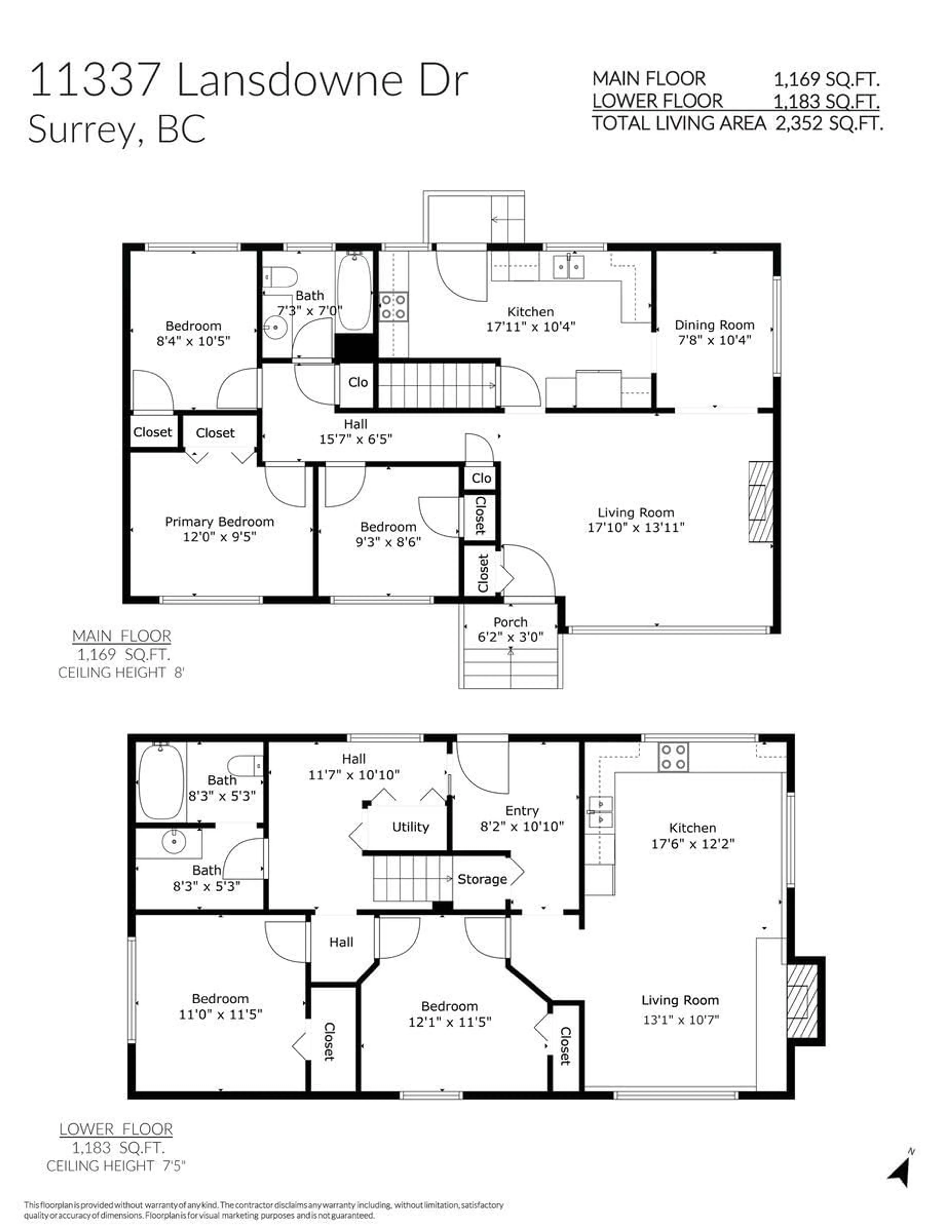 Floor plan for 11337 LANSDOWNE, Surrey British Columbia V3R4Z8