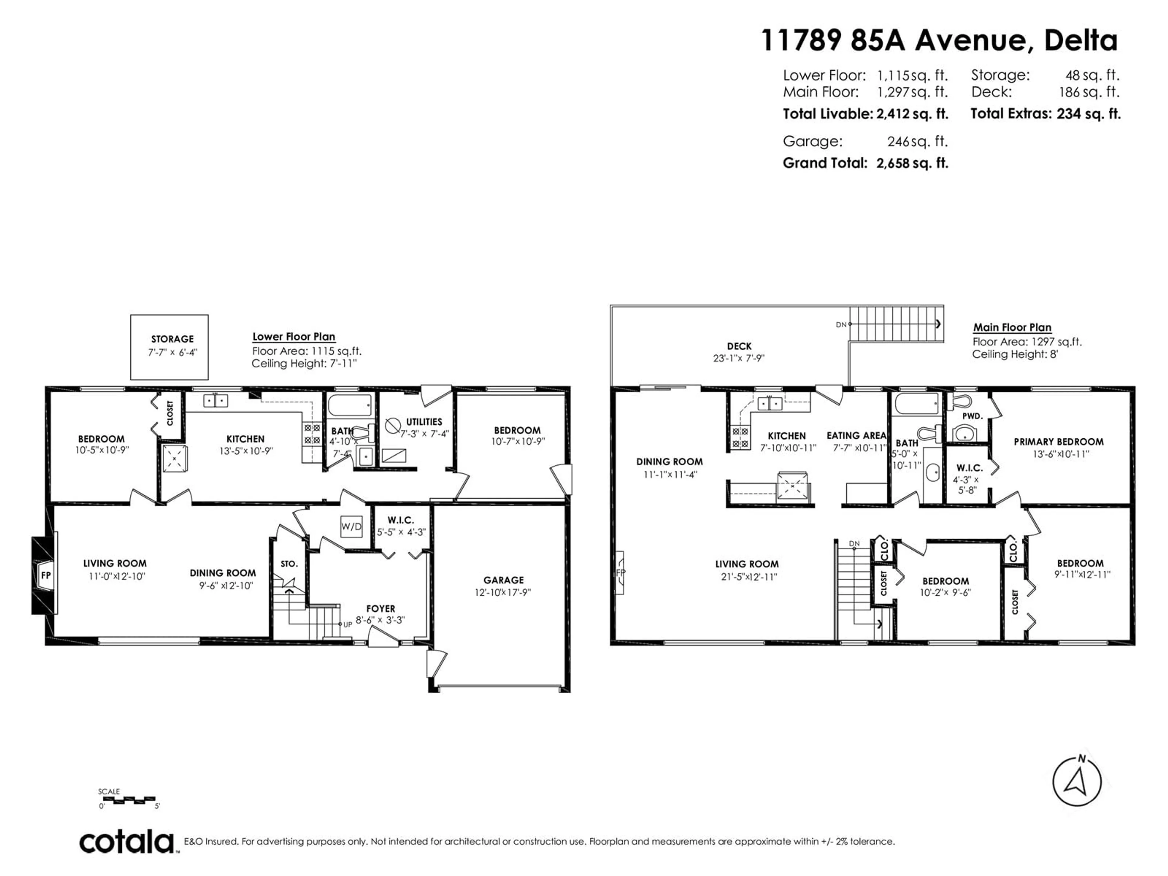 Floor plan for 11789 85A, Delta British Columbia V4C2V8