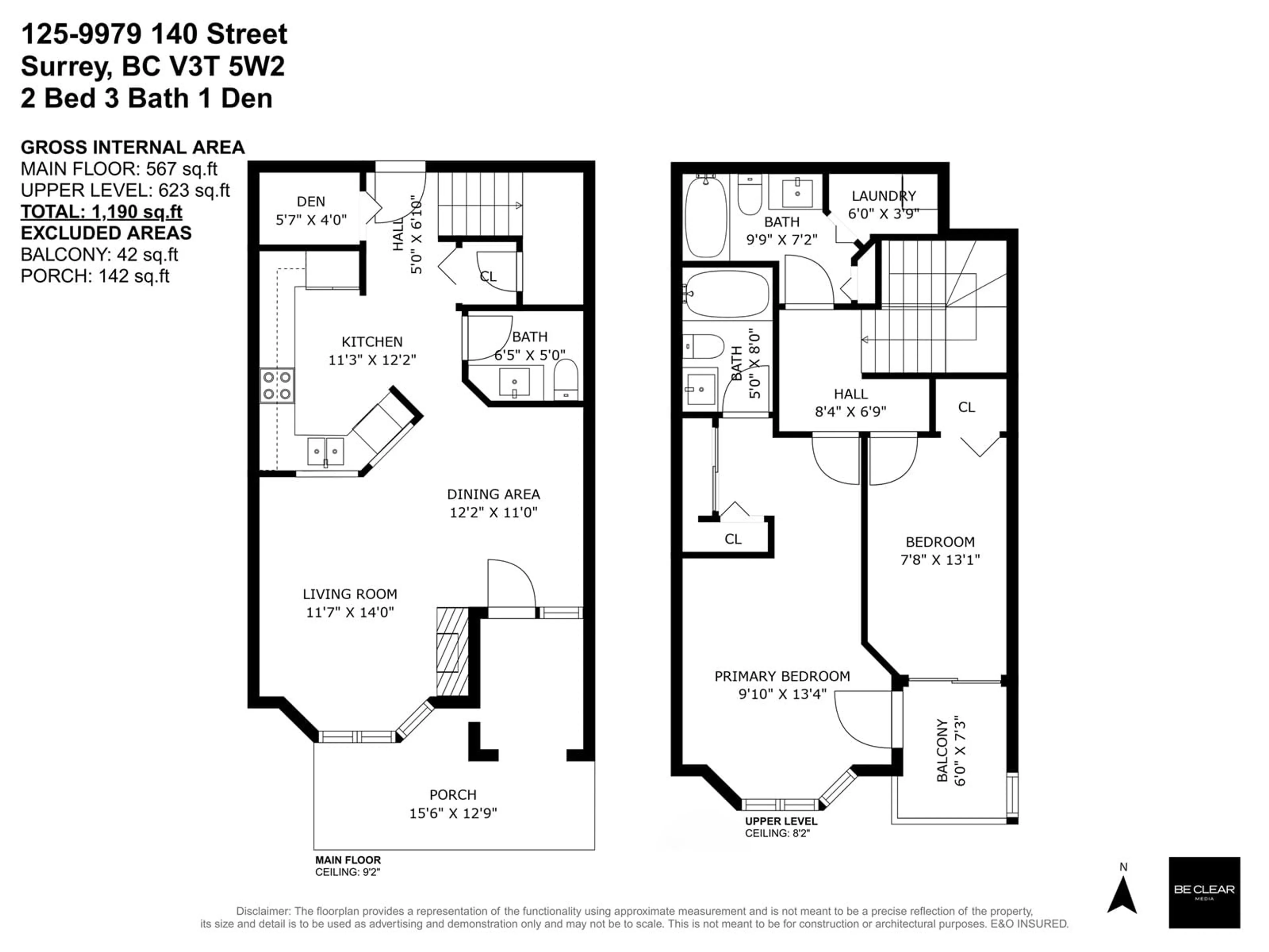 Floor plan for 125 - 9979 140, Surrey British Columbia V3T5W2