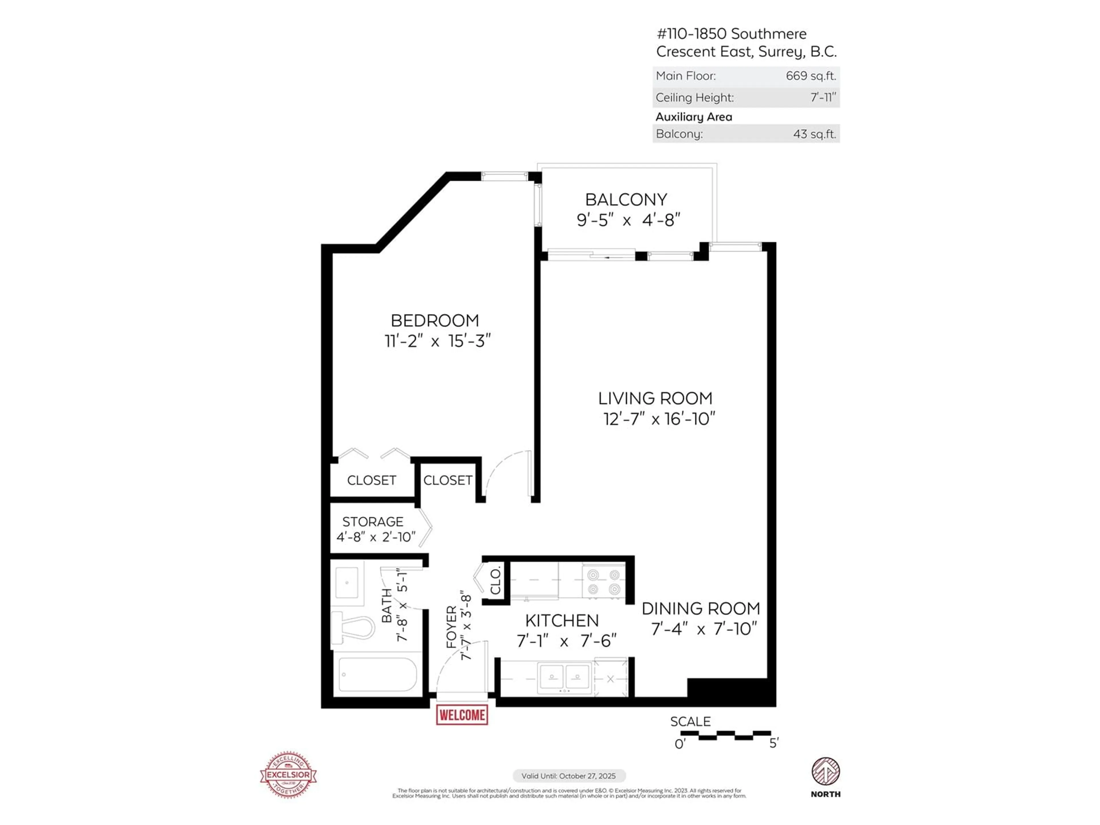 Floor plan for 110 - 1850 SOUTHMERE EAST, Surrey British Columbia V4A6Y6