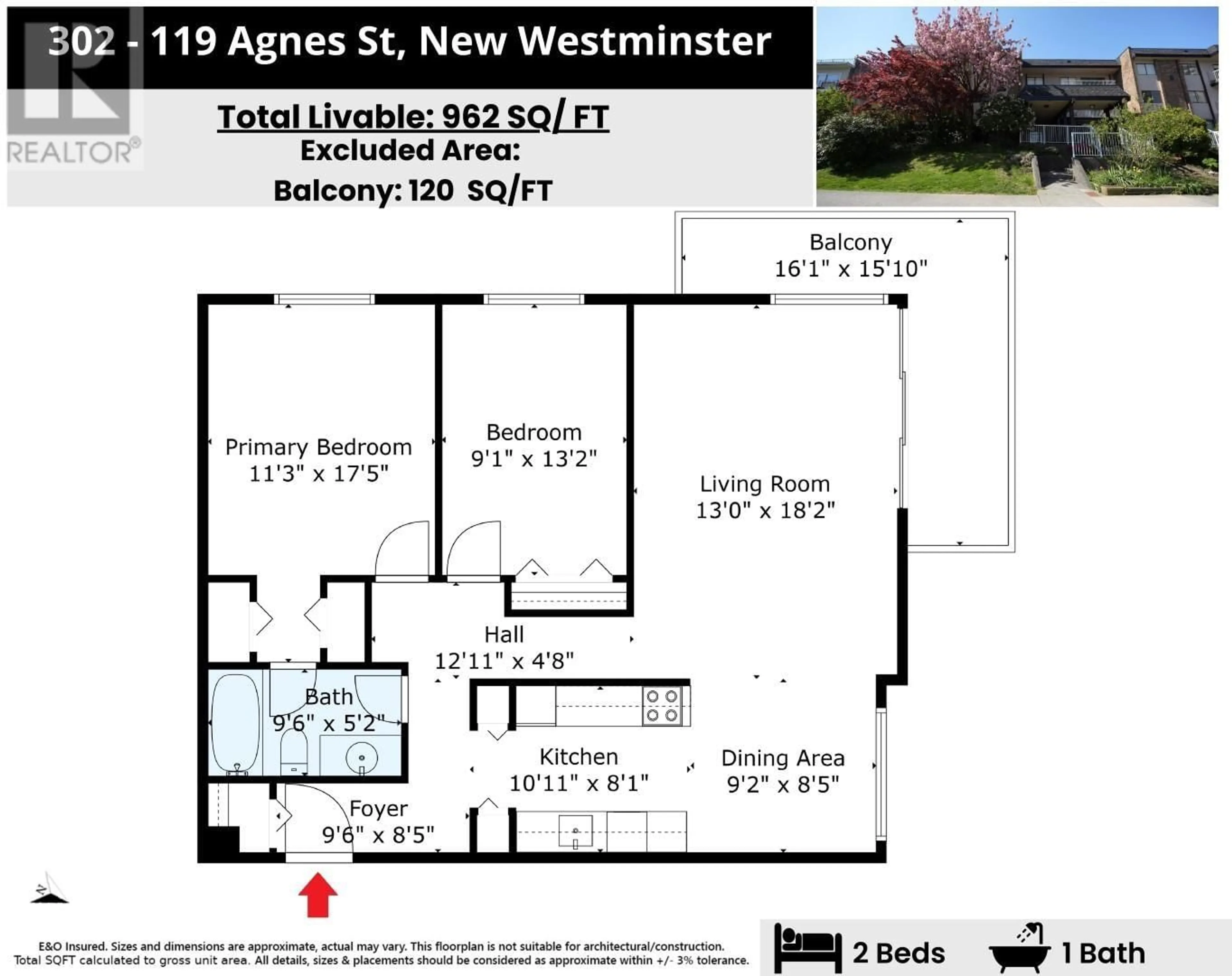 Floor plan for 302 - 119 AGNES STREET, New Westminster British Columbia V3L1E4