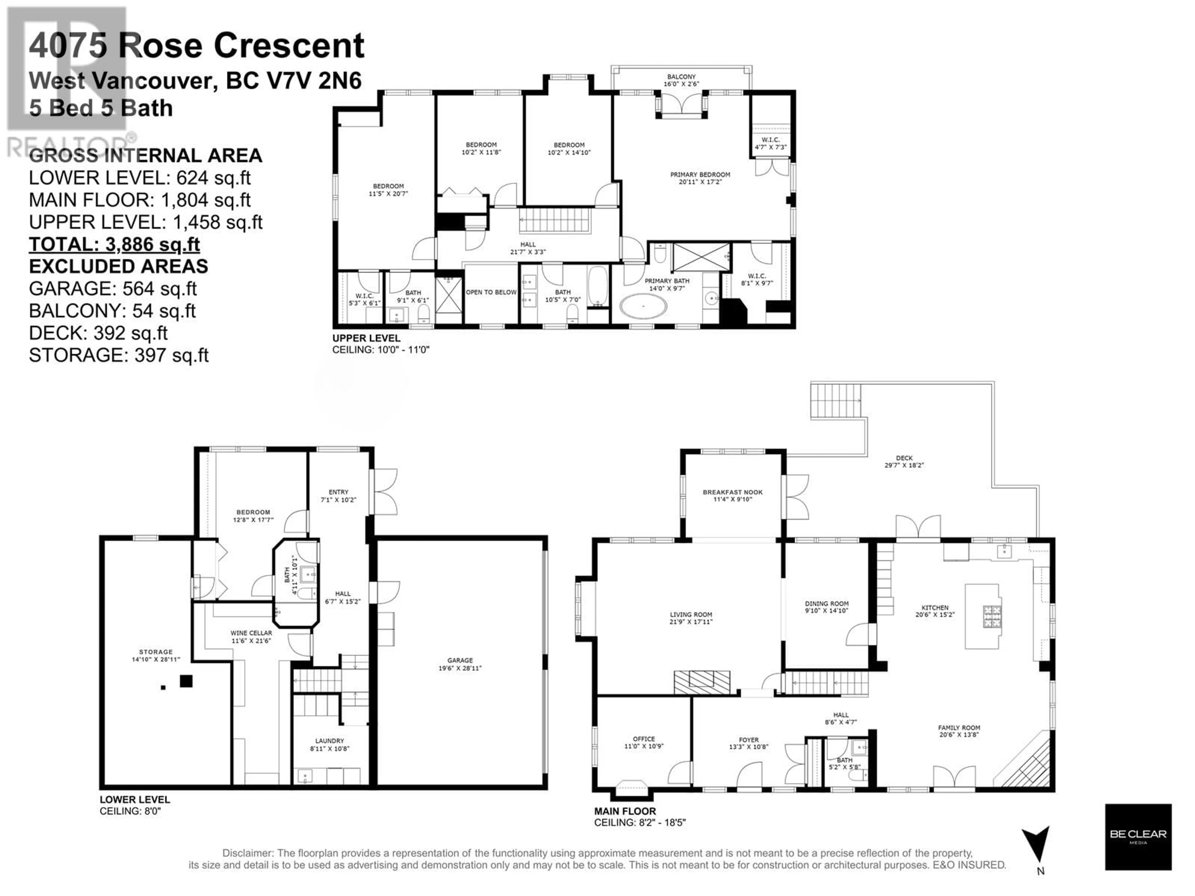 Floor plan for 4075 ROSE CRESCENT, West Vancouver British Columbia V7V2N6