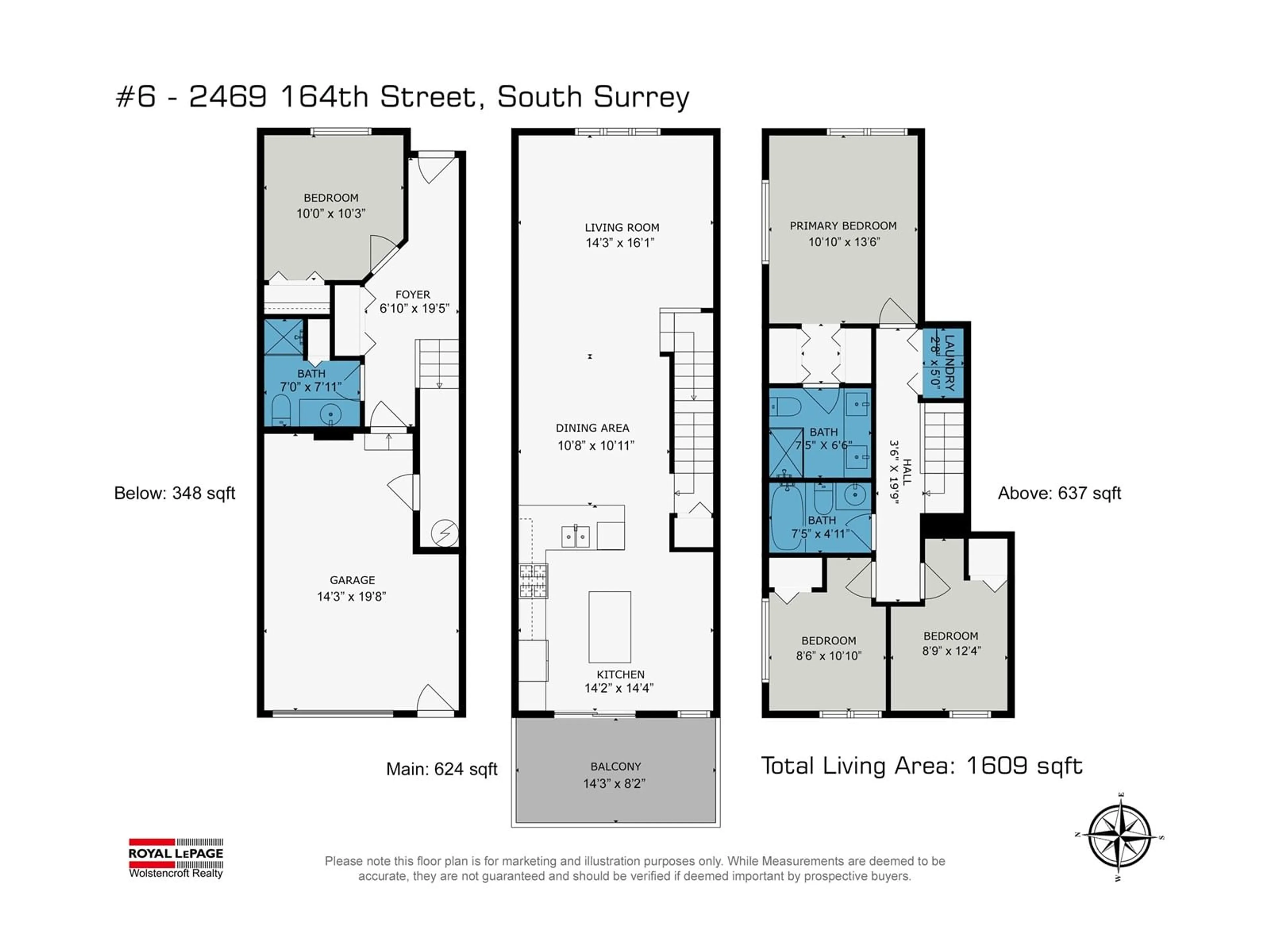 Floor plan for 6 - 2469 164, Surrey British Columbia V3Z3T4
