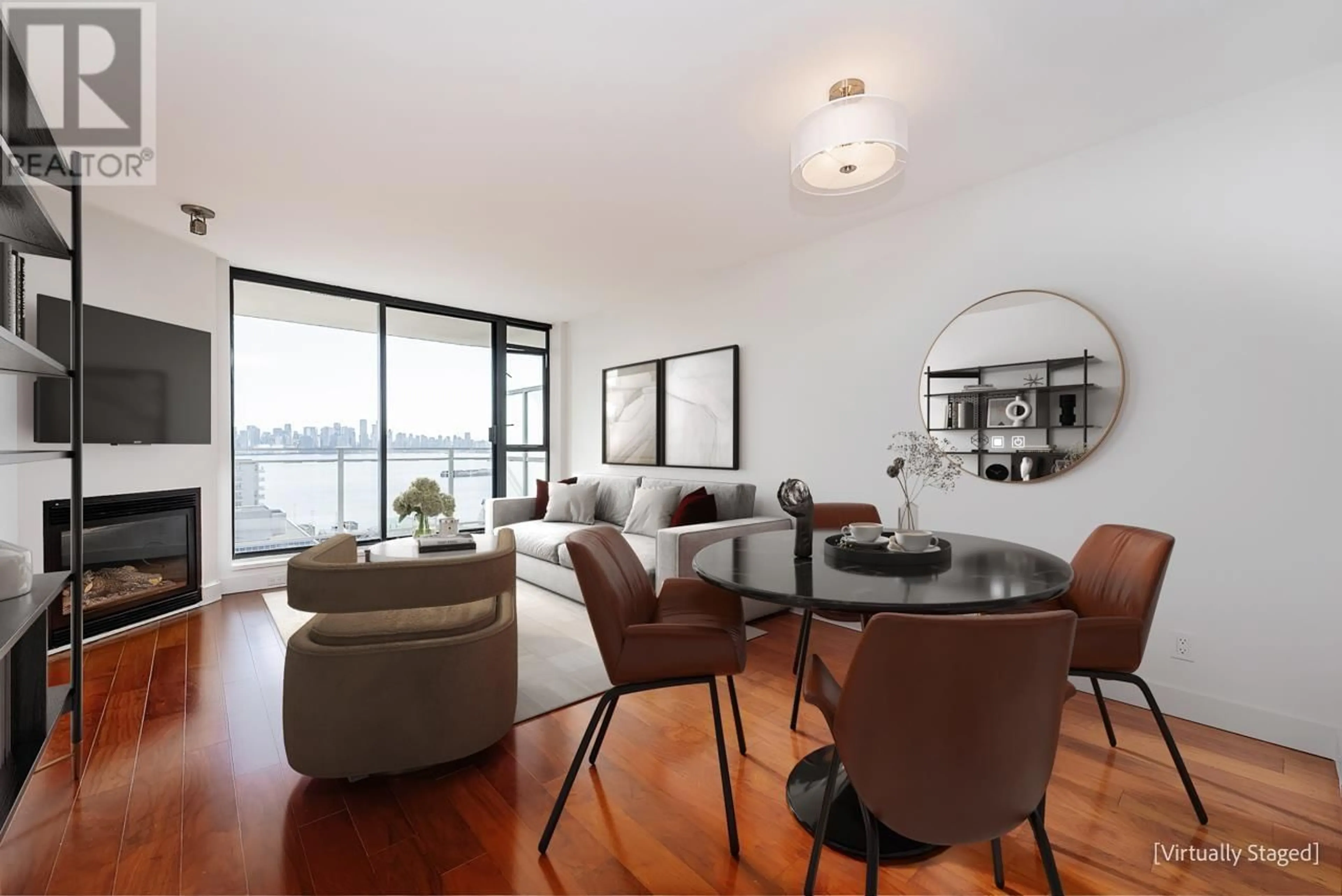 Living room with furniture, wood/laminate floor for 1211 - 175 1ST STREET, North Vancouver British Columbia V7M3N9