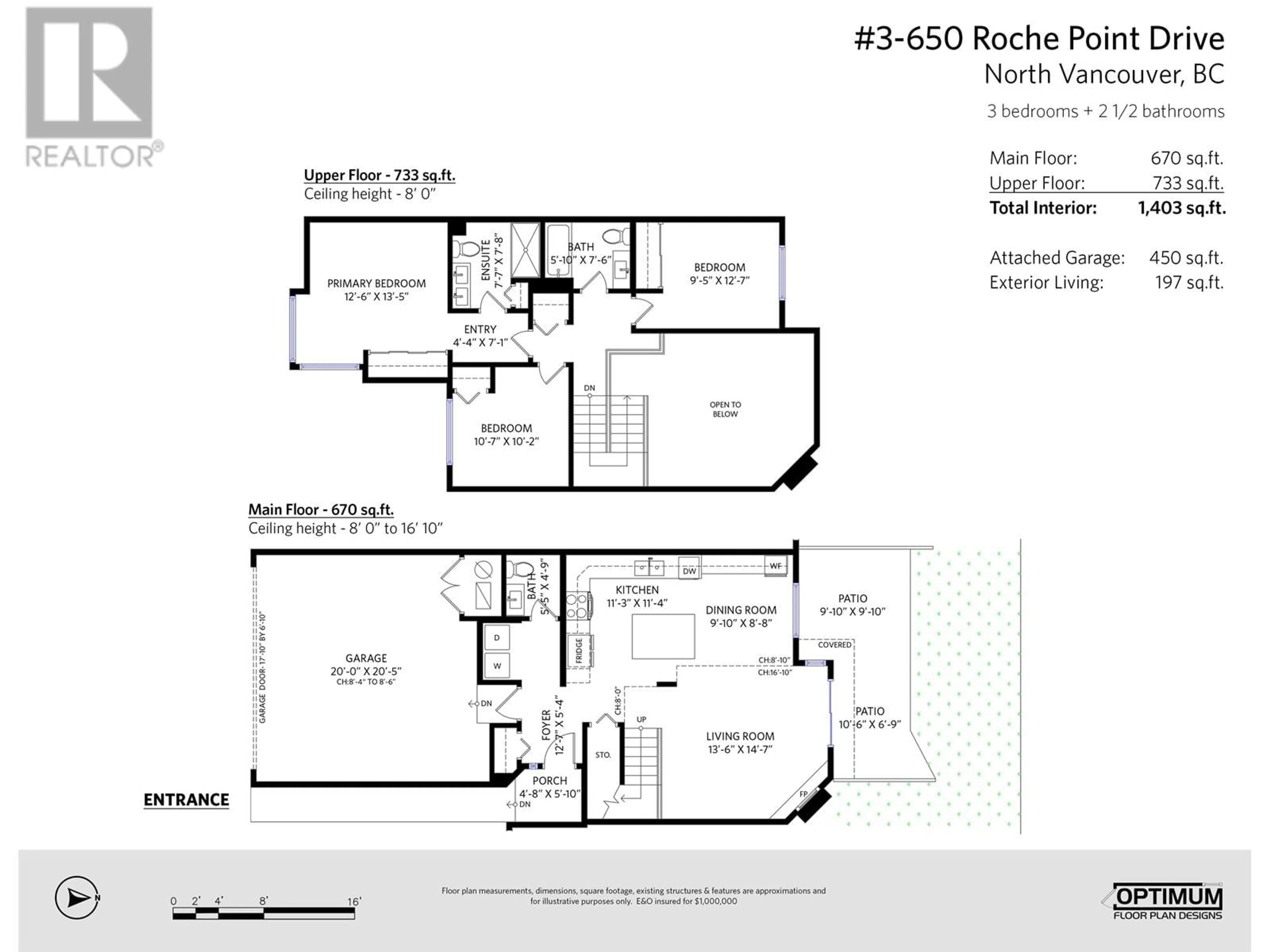 Floor plan for 3 - 650 ROCHE POINT DRIVE, North Vancouver British Columbia V7H2Z5