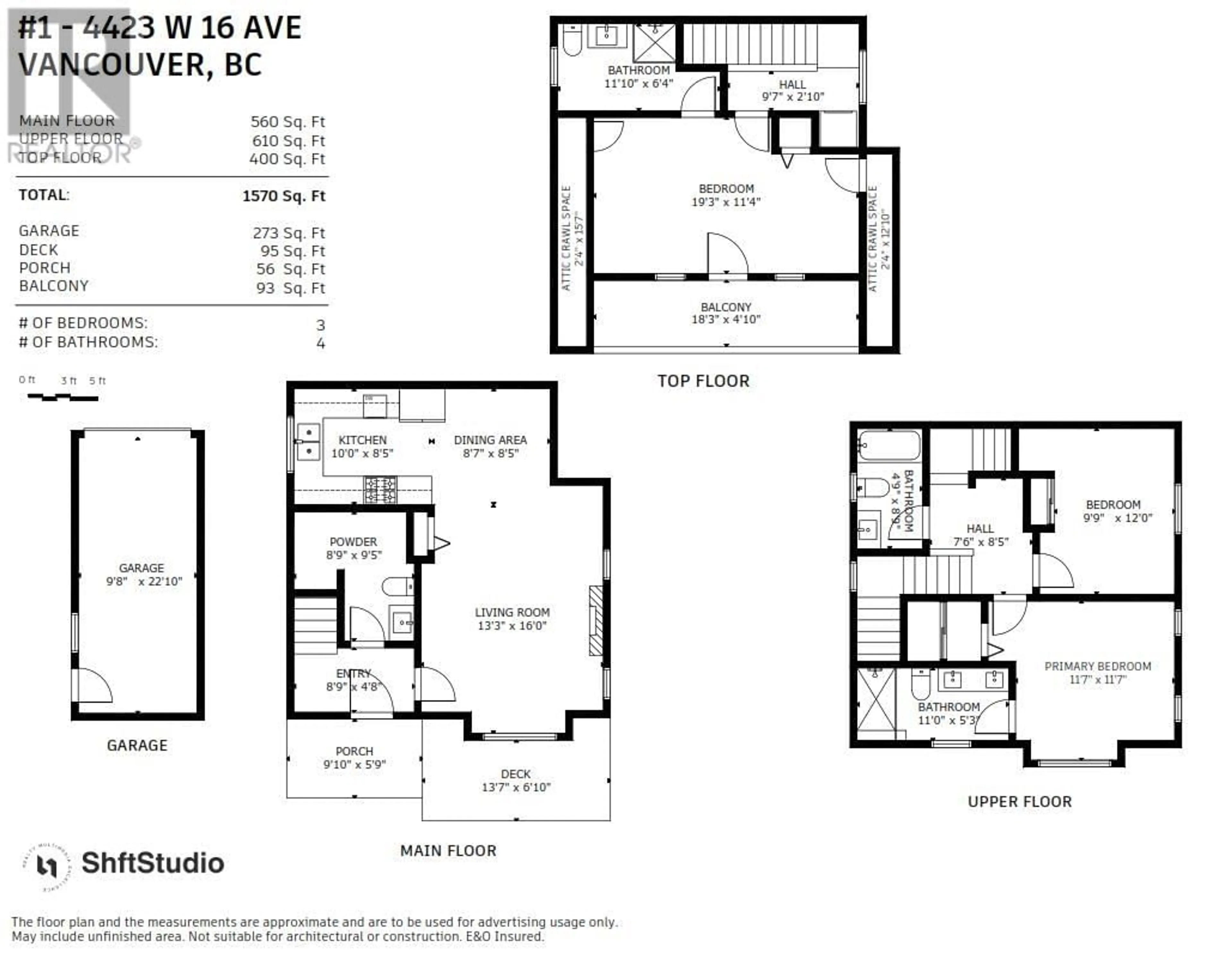 Floor plan for 1 - 4423 W 16TH AVENUE, Vancouver British Columbia V6R3E7