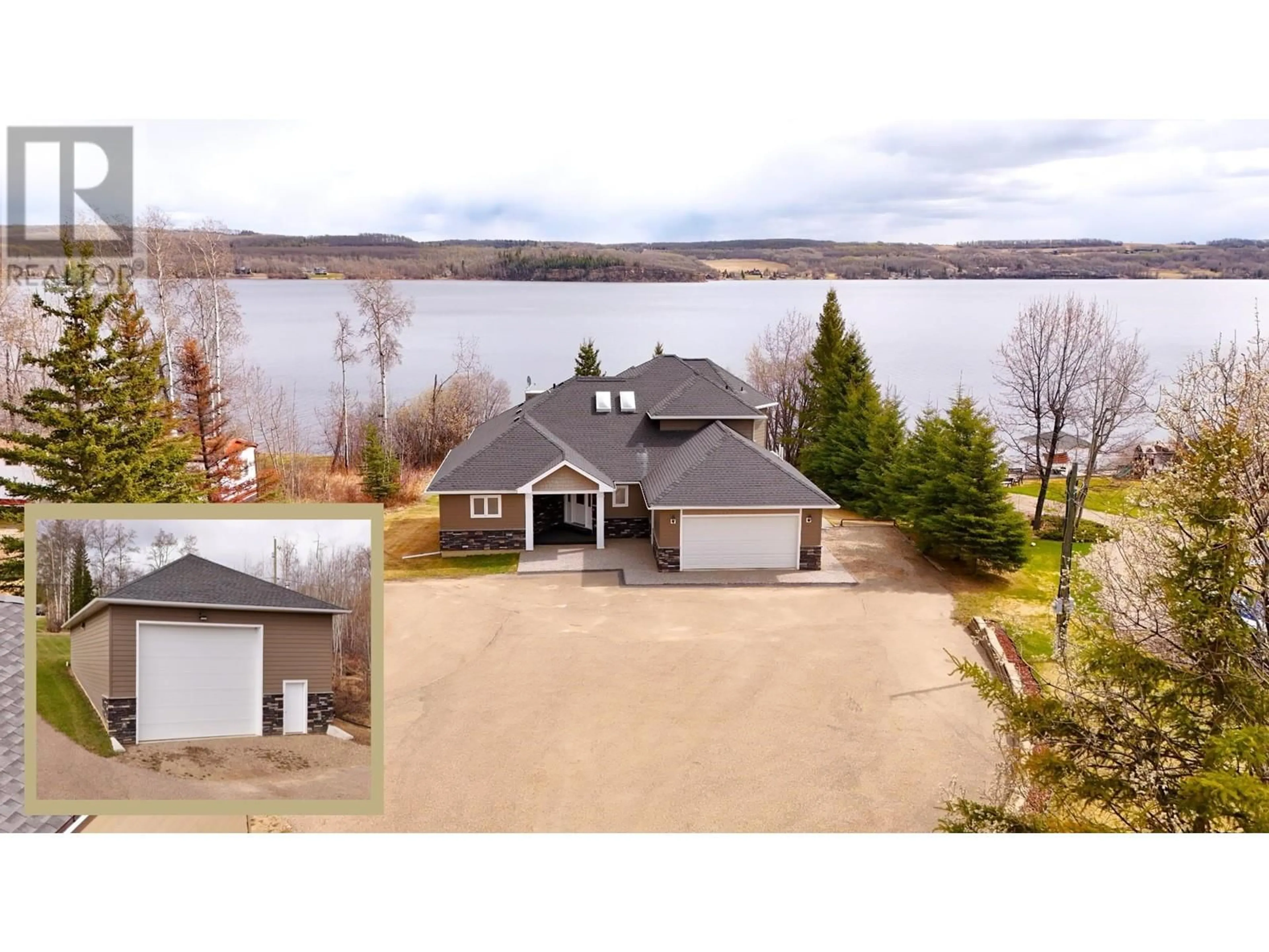 A pic from outside/outdoor area/front of a property/back of a property/a pic from drone, water/lake/river/ocean view for 13295 CHARLIE LAKE CRESCENT, Fort St. John British Columbia V1J8G3