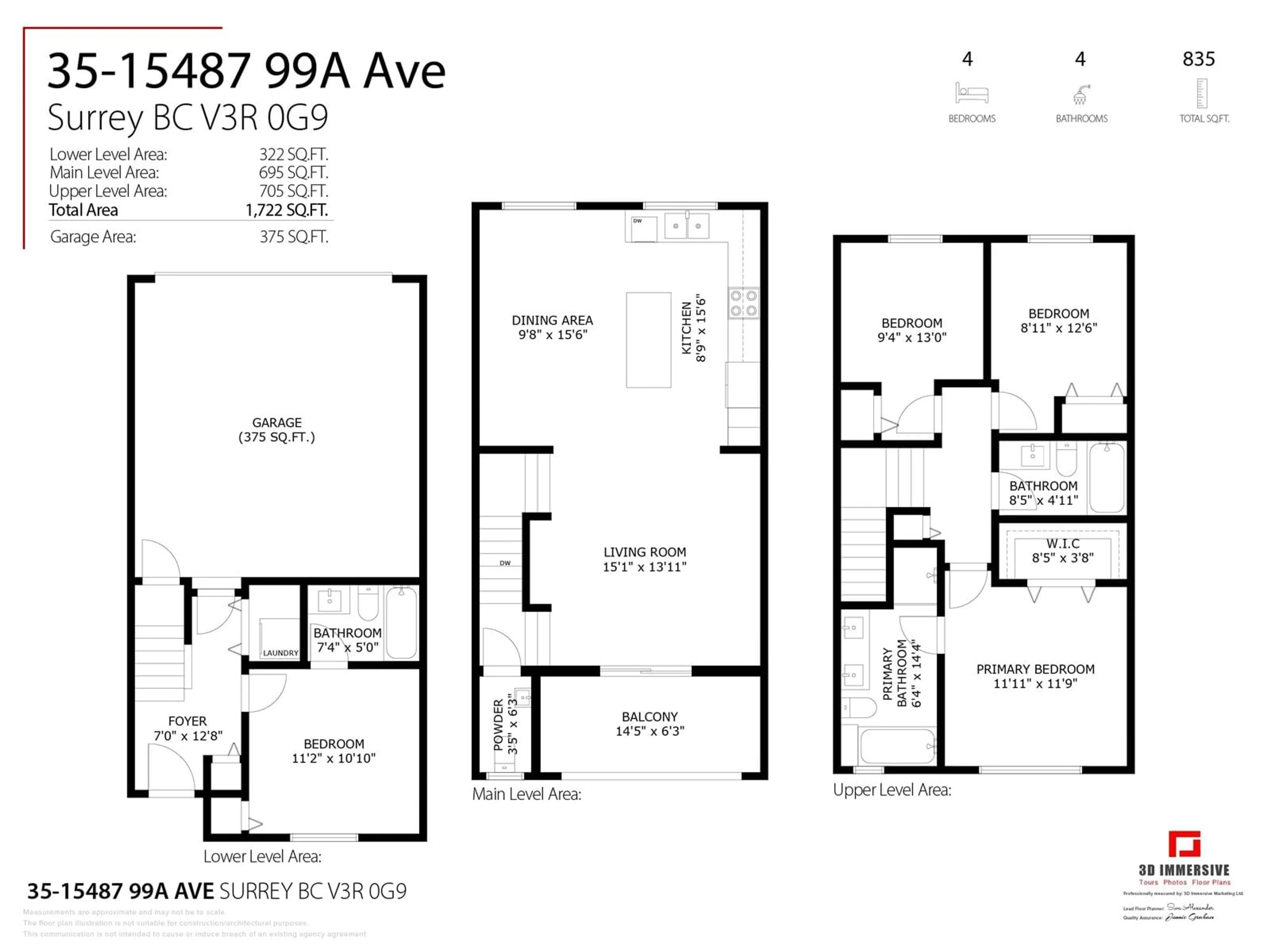 Floor plan for 35 - 15487 99A, Surrey British Columbia V3R0G9