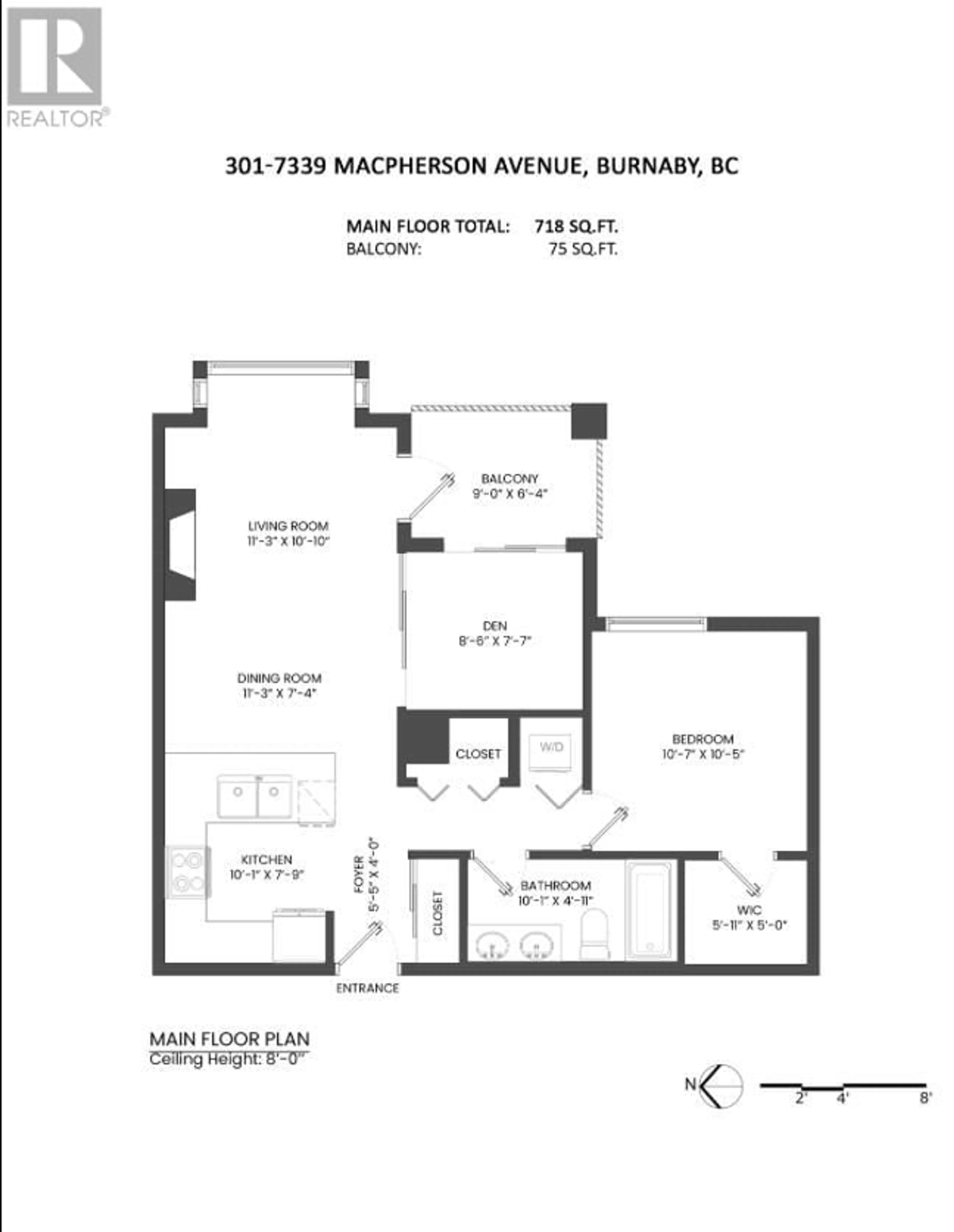 Floor plan for 301 - 7339 MACPHERSON AVENUE, Burnaby British Columbia V5J0B1