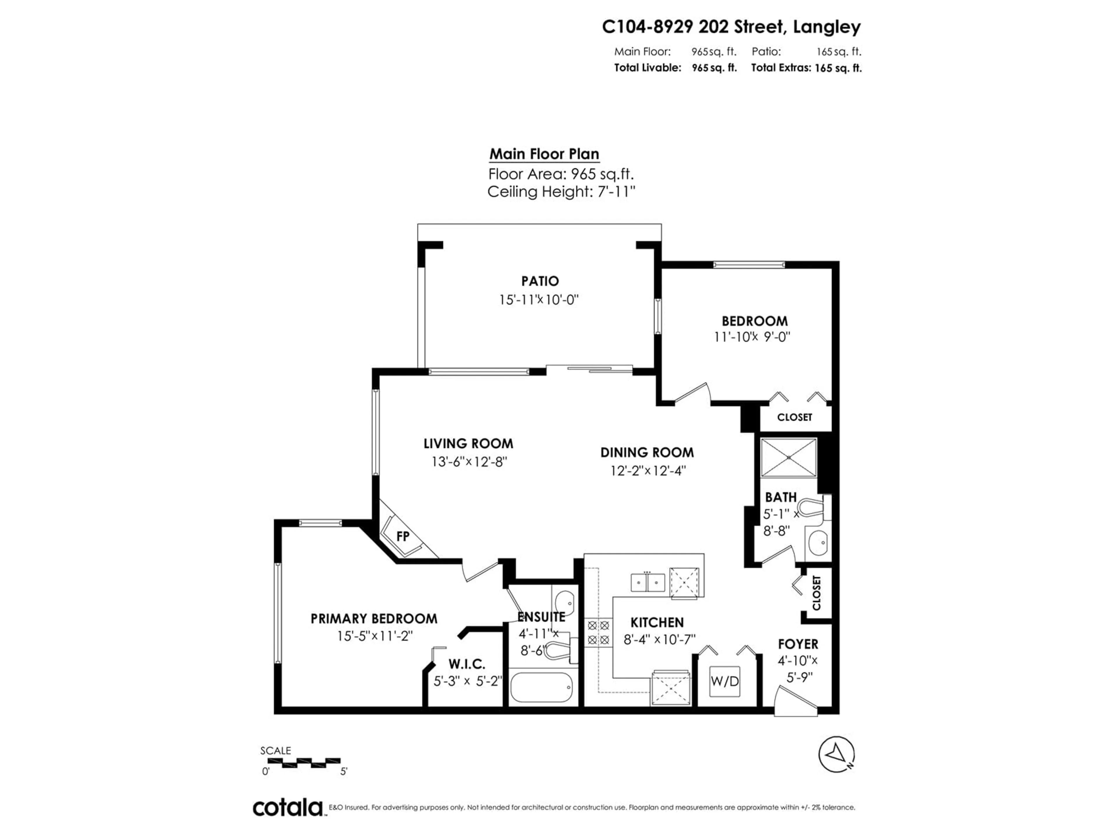 Floor plan for C104 - 8929 202, Langley British Columbia V1M0B4