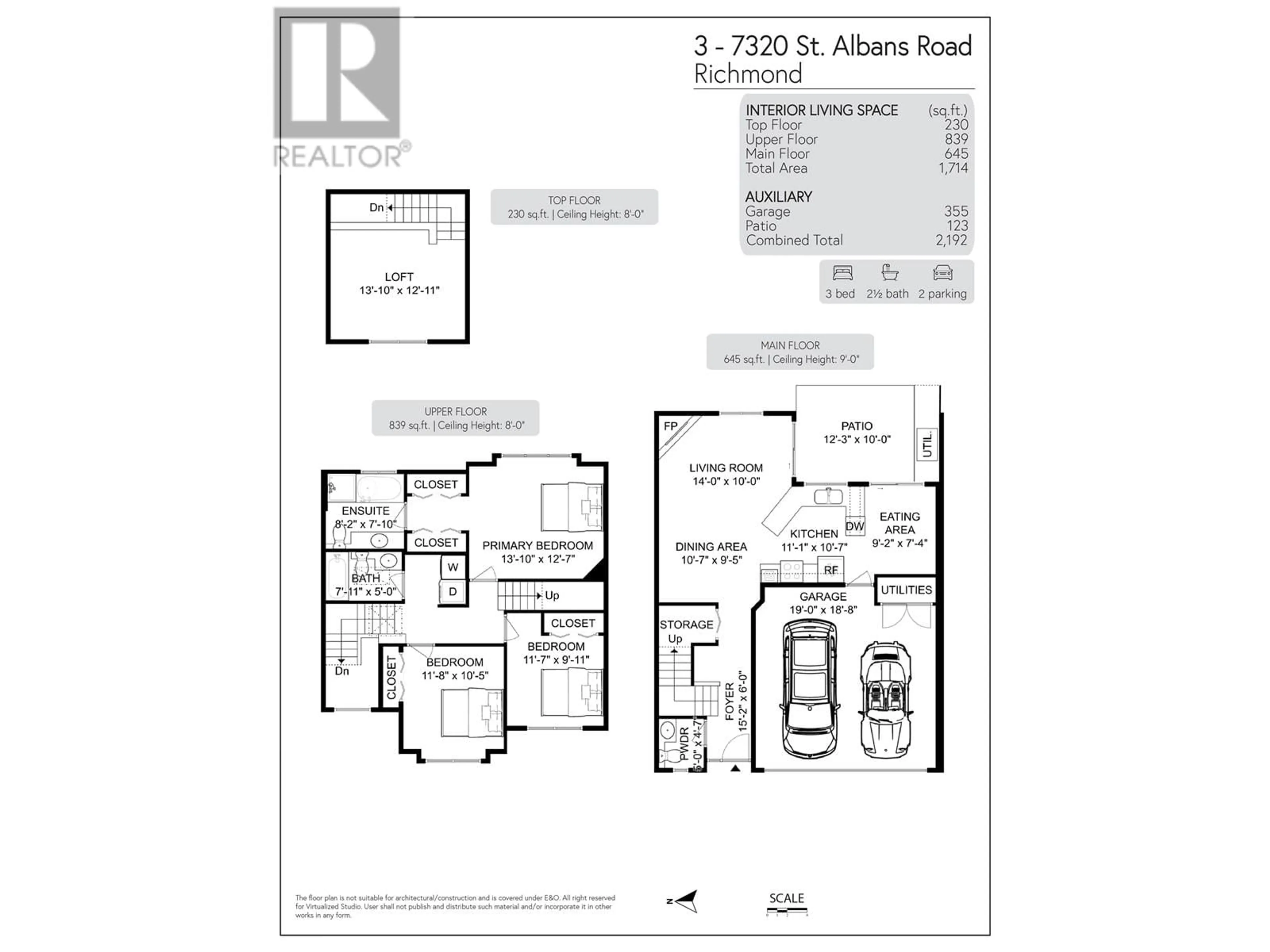 Floor plan for 3 - 7320 ST ALBANS ROAD, Richmond British Columbia V6Y2K3