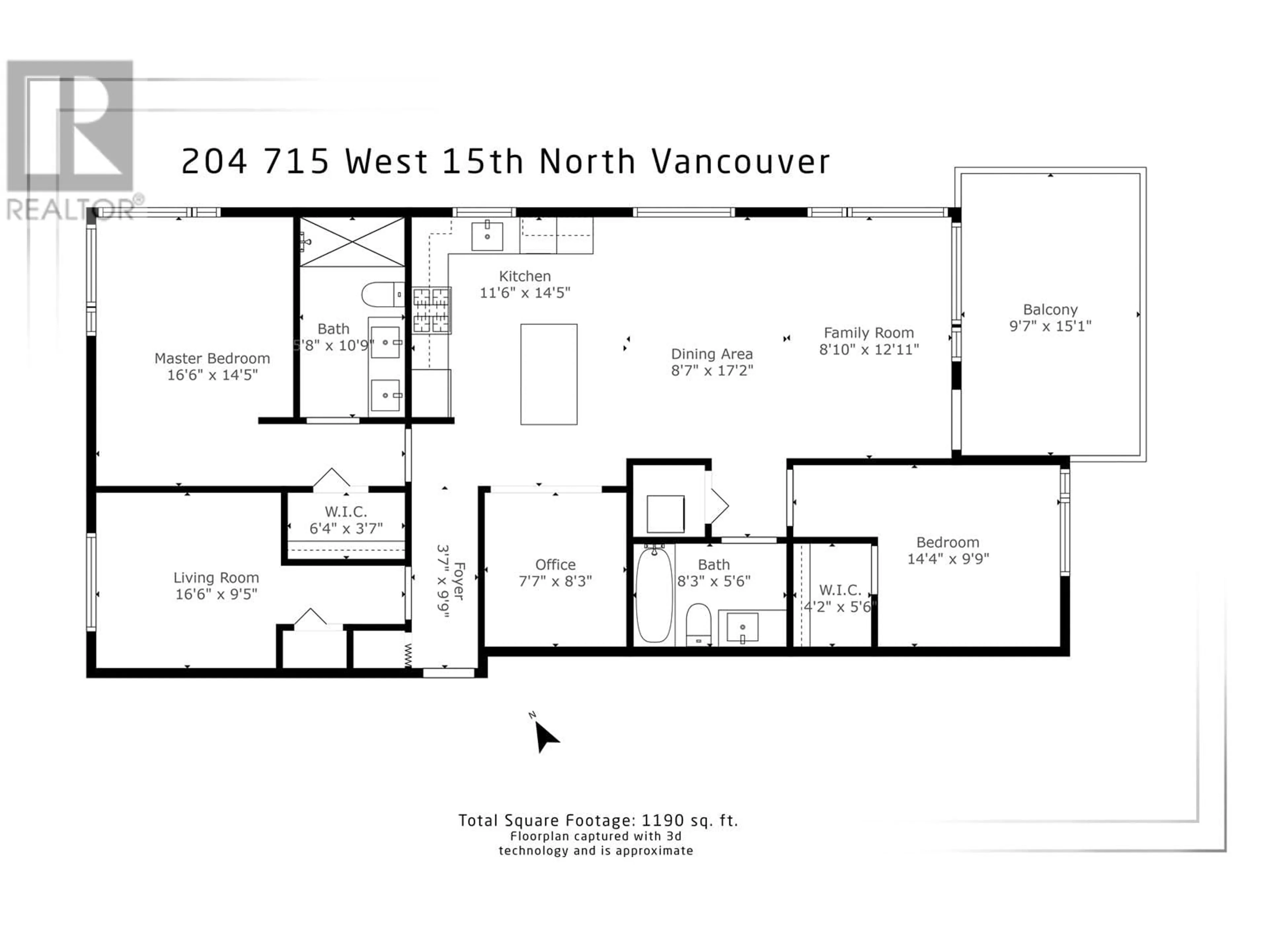 Floor plan for 204 - 715 15TH STREET, North Vancouver British Columbia V7M1T2