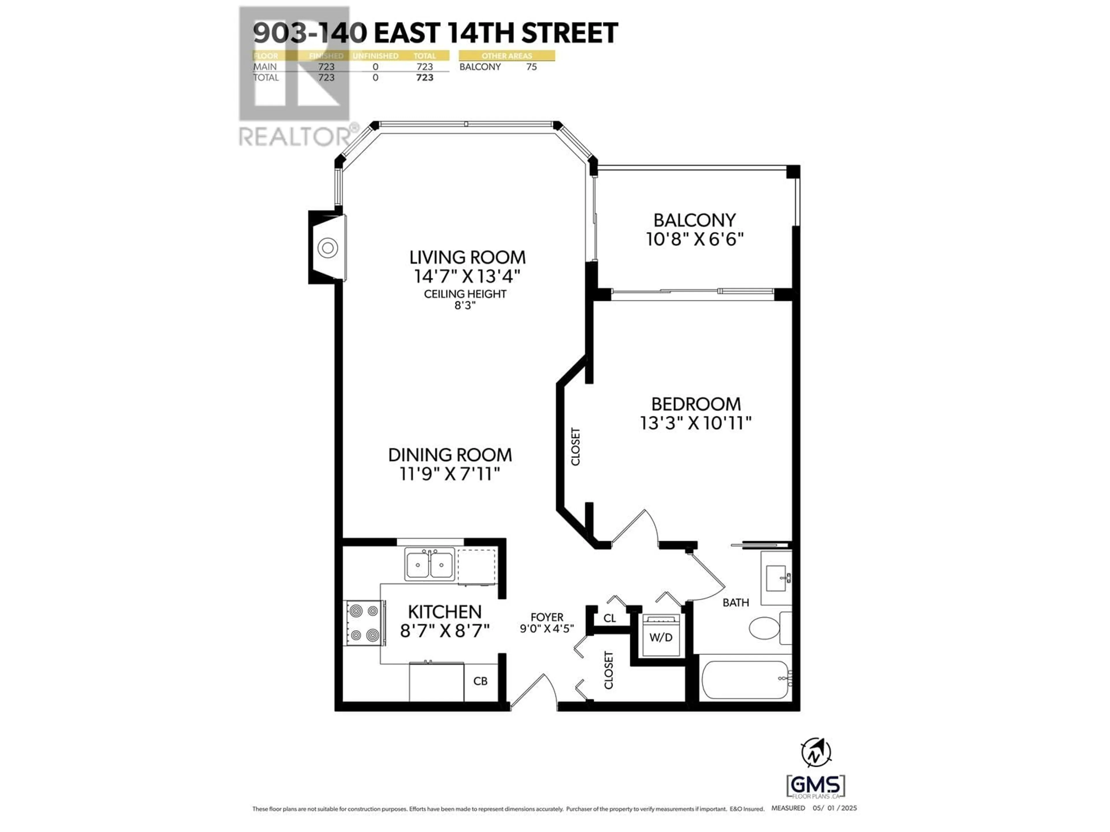 Floor plan for 903 - 140 14TH STREET, North Vancouver British Columbia V7L2N3