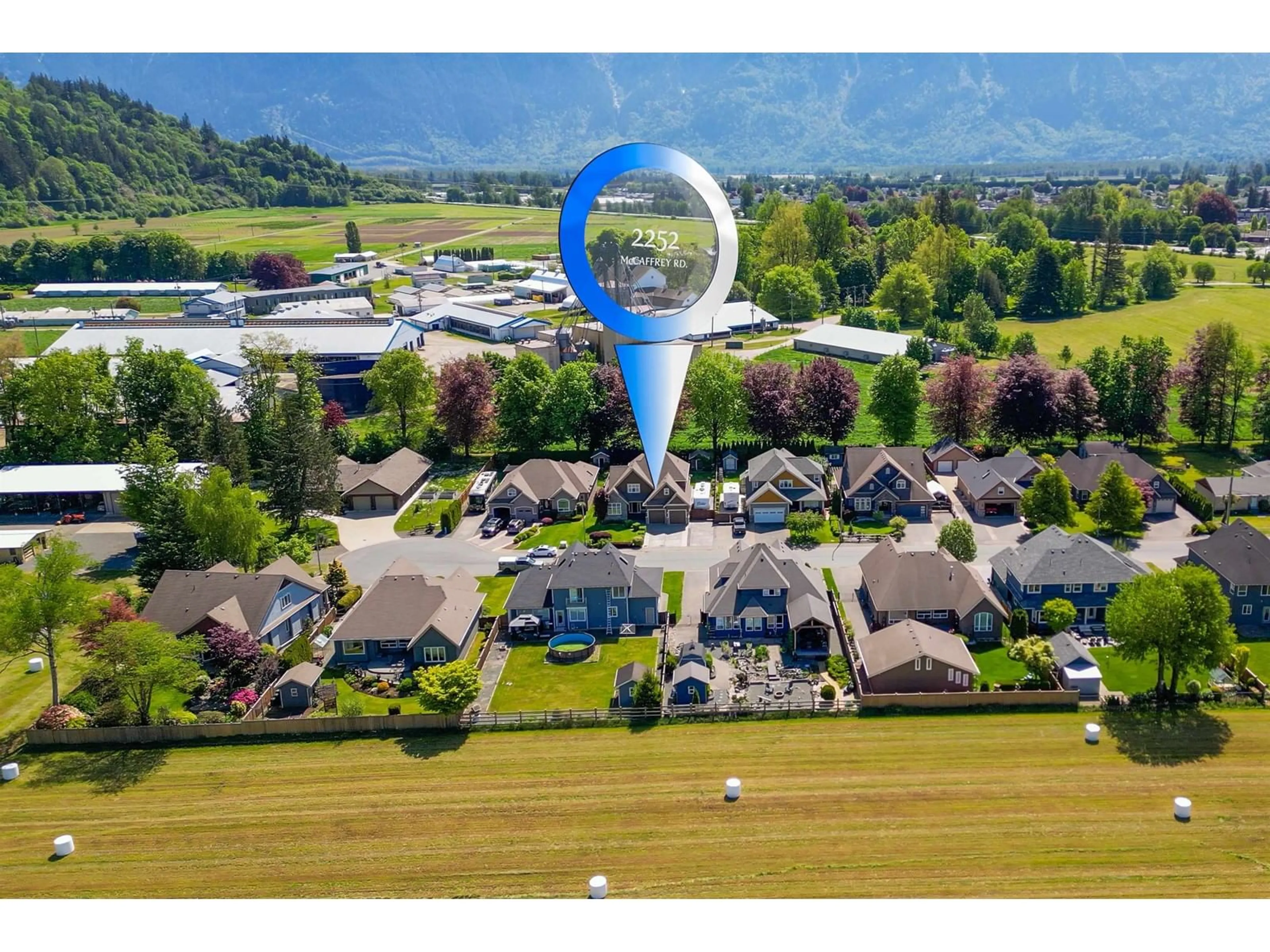 A pic from outside/outdoor area/front of a property/back of a property/a pic from drone, mountain view for 2252 MCCAFFREY ROAD, Agassiz British Columbia V0M1A1