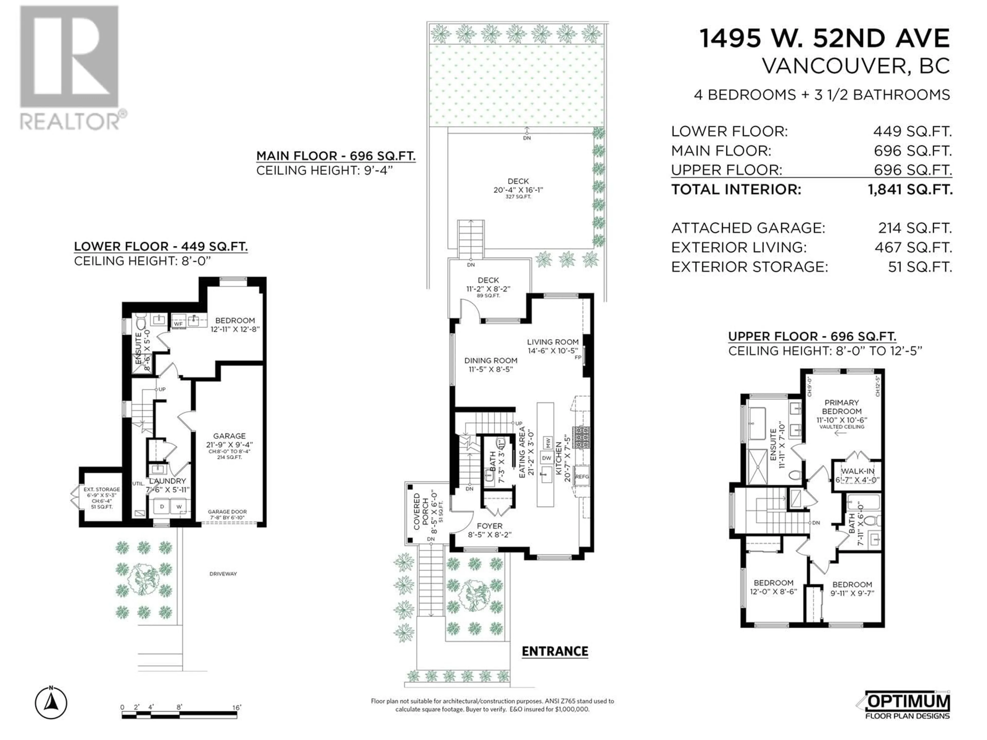 Floor plan for 1495 52ND AVENUE, Vancouver British Columbia V6P1H6