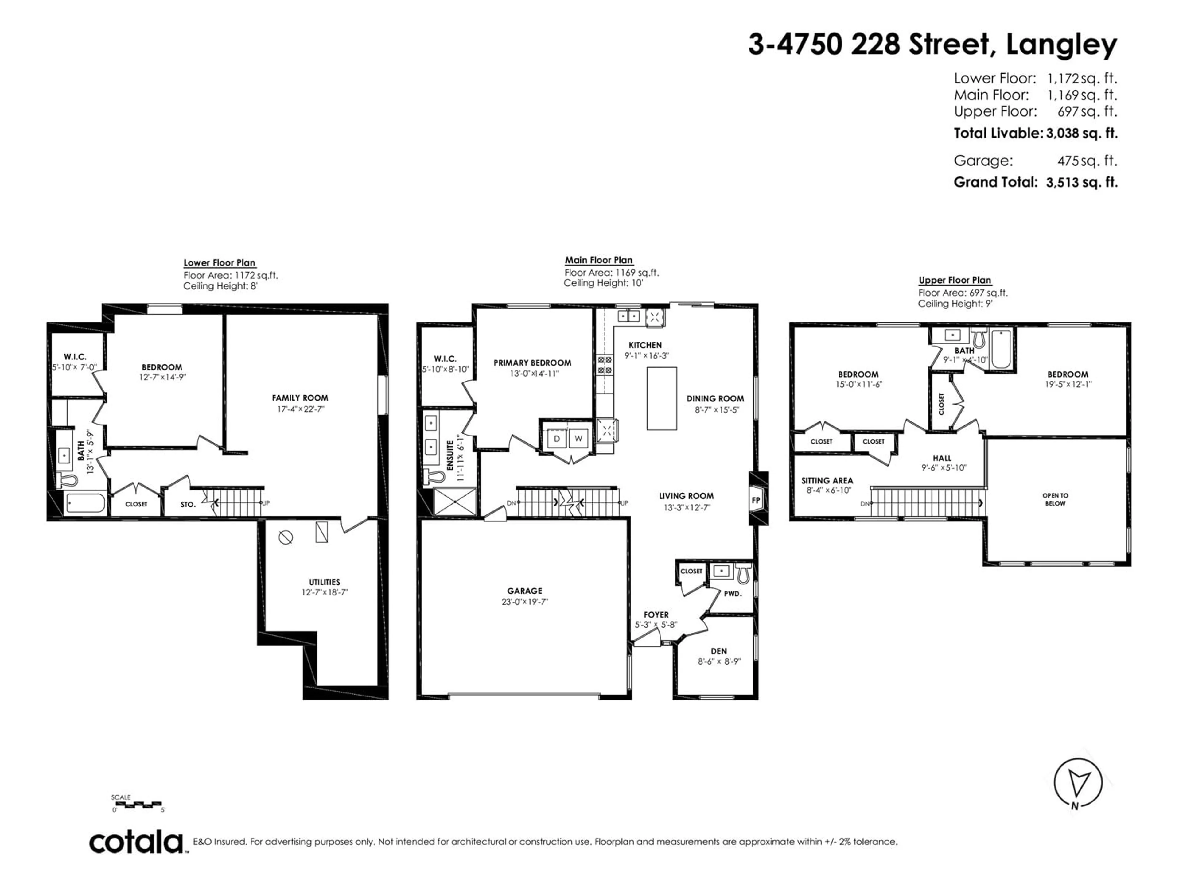 Floor plan for 3 - 4750 228, Langley British Columbia V2Z0A9