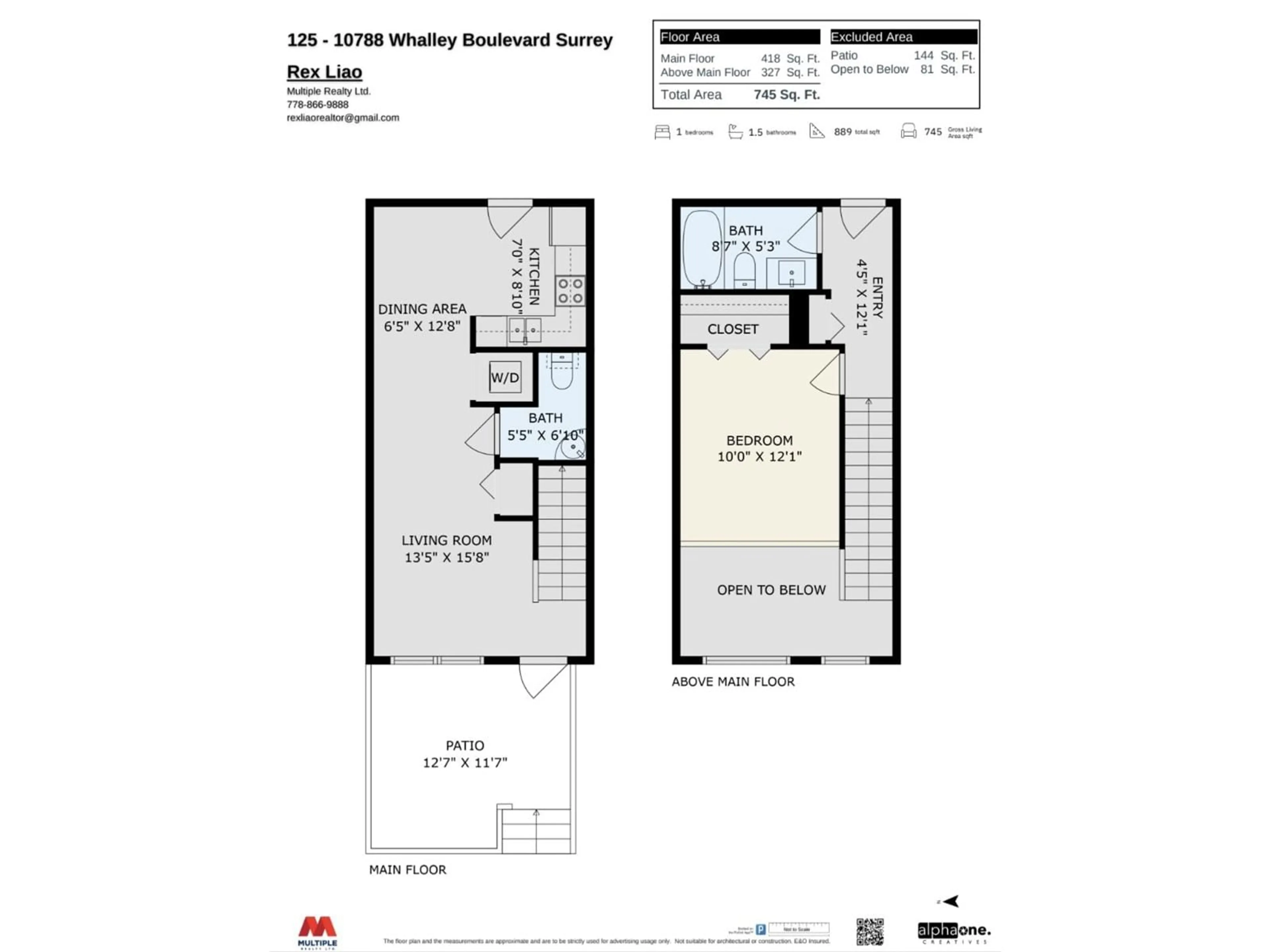Floor plan for 125 - 10788 WHALLEY, Surrey British Columbia V3T0G1