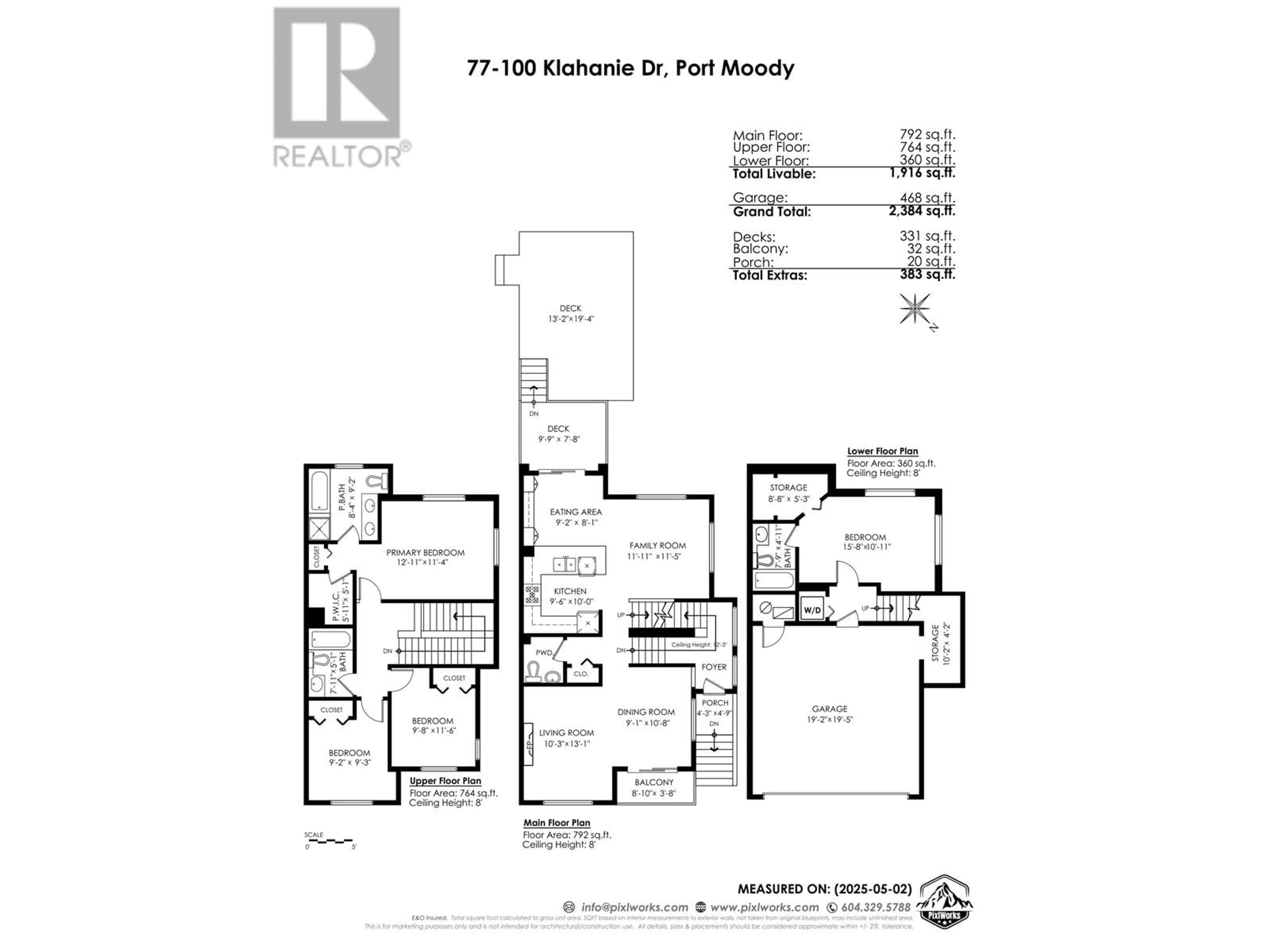 Floor plan for 77 - 100 KLAHANIE DRIVE, Port Moody British Columbia V3H5K3