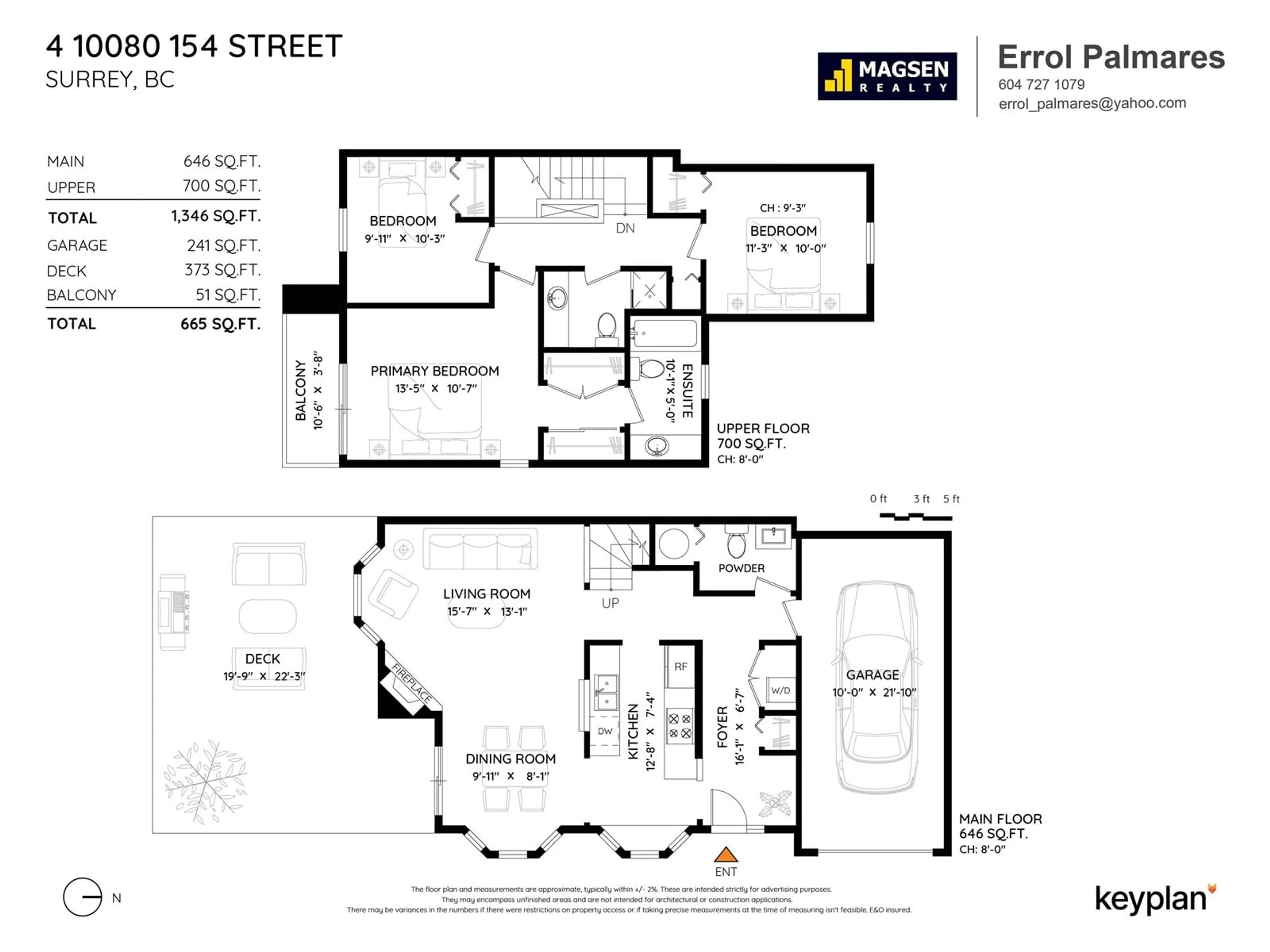 Floor plan for 4 - 10080 154, Surrey British Columbia V3R4J6