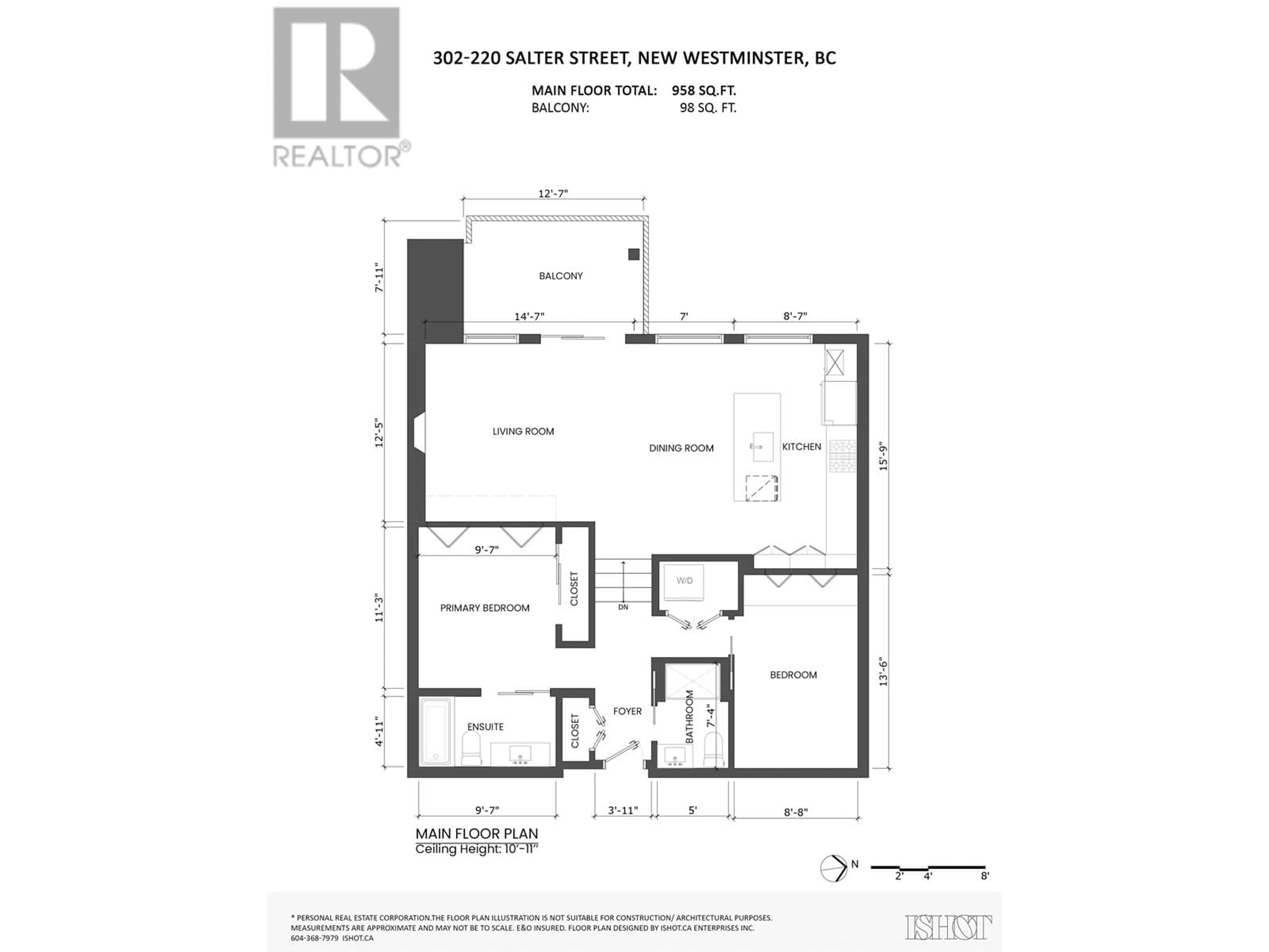 Floor plan for 302 - 220 SALTER STREET, New Westminster British Columbia V3M0H4