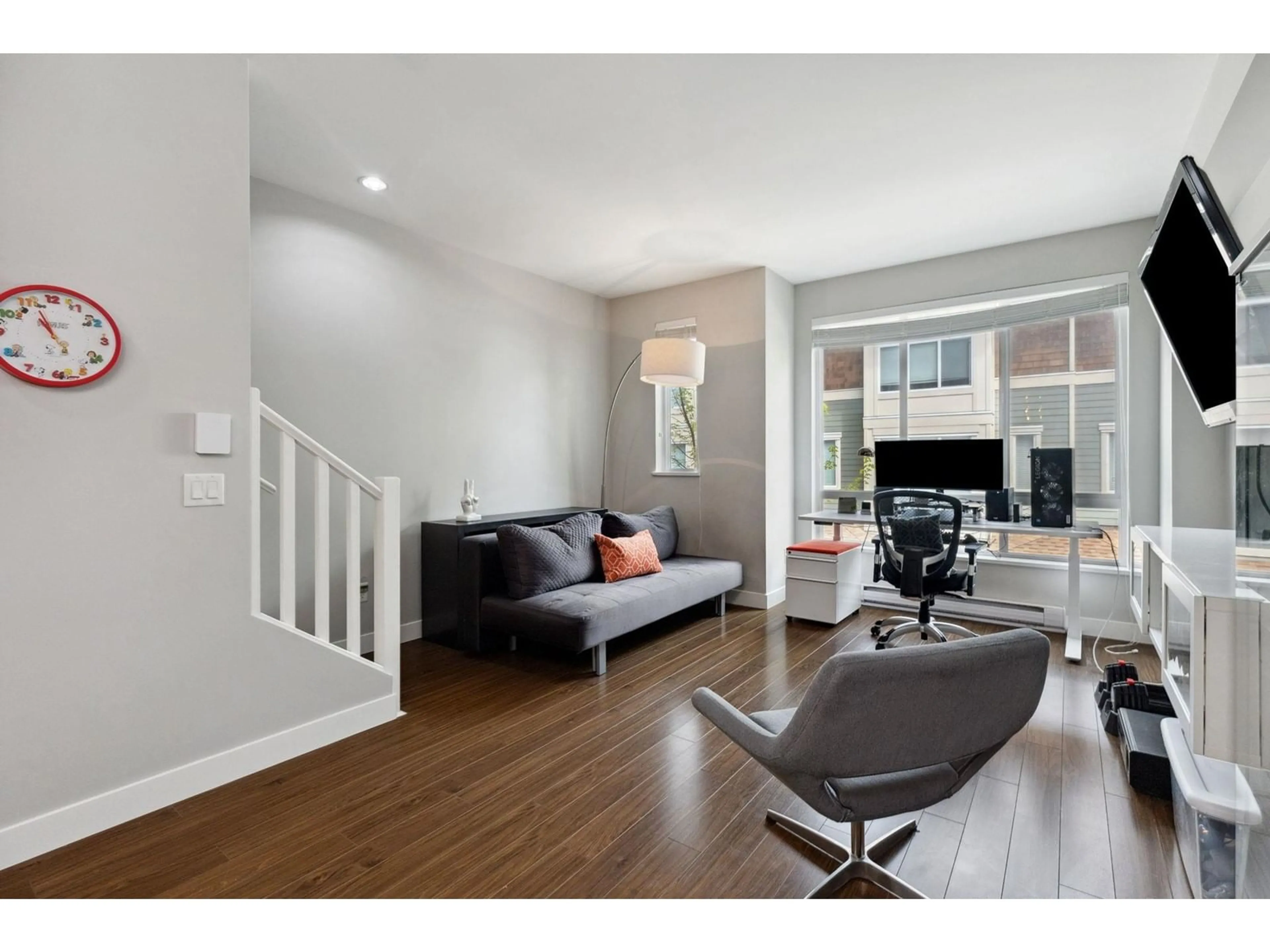Living room with furniture, wood/laminate floor for 12 - 2929 156, Surrey British Columbia V3Z0S9