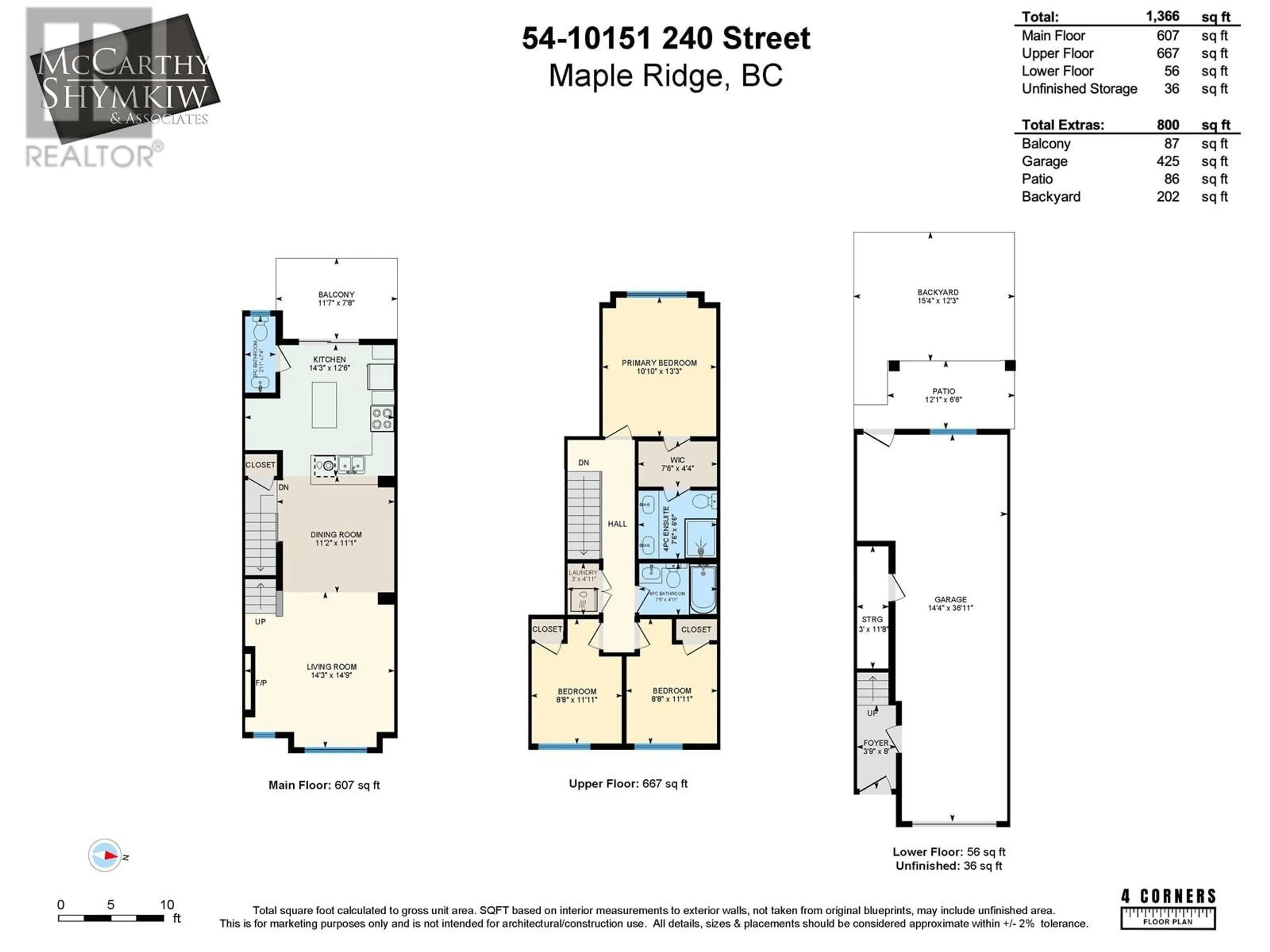 Floor plan for 54 - 10151 240 STREET, Maple Ridge British Columbia V2W0G9