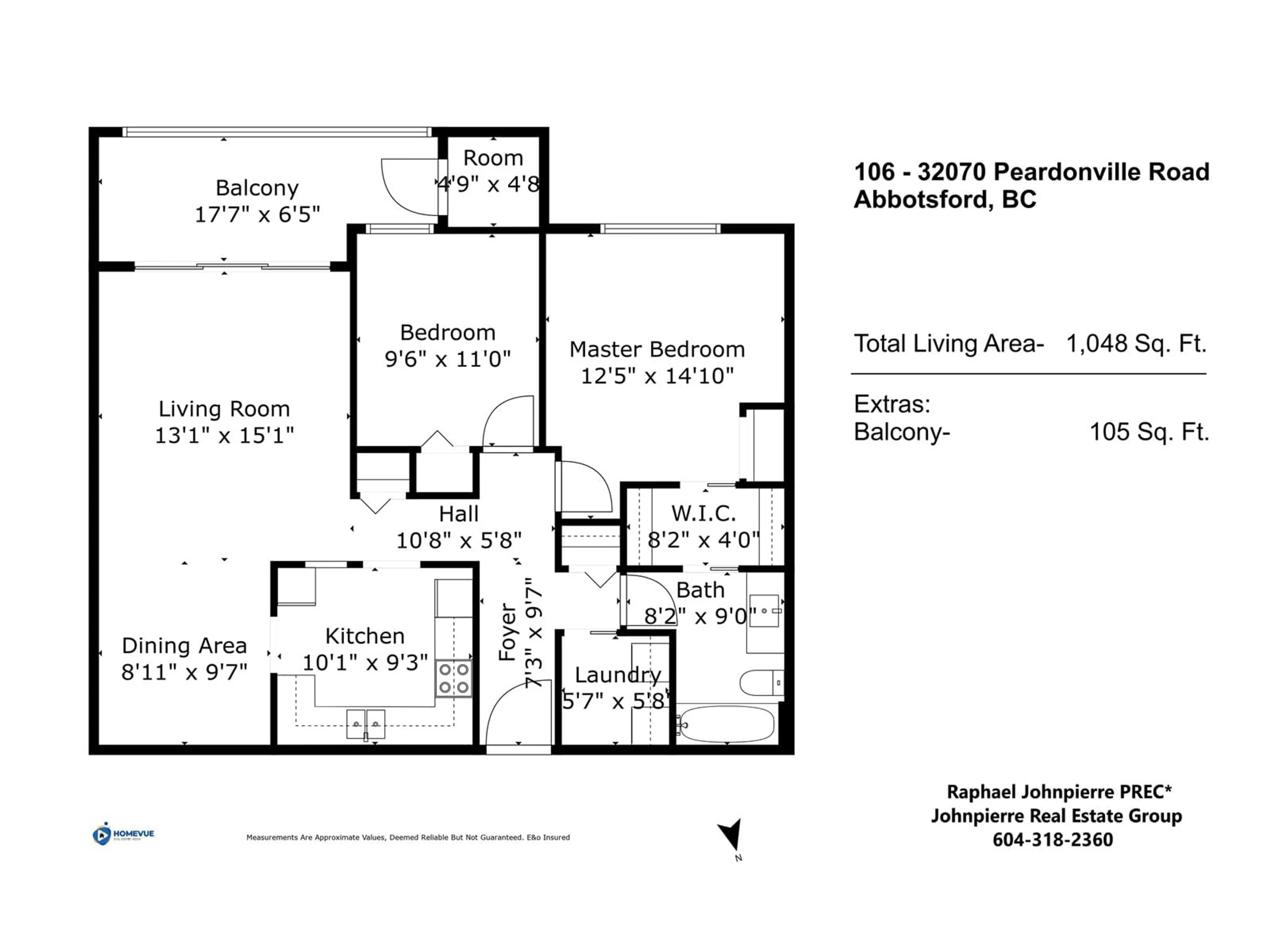 Floor plan for 106 - 32070 PEARDONVILLE, Abbotsford British Columbia V2T6N9