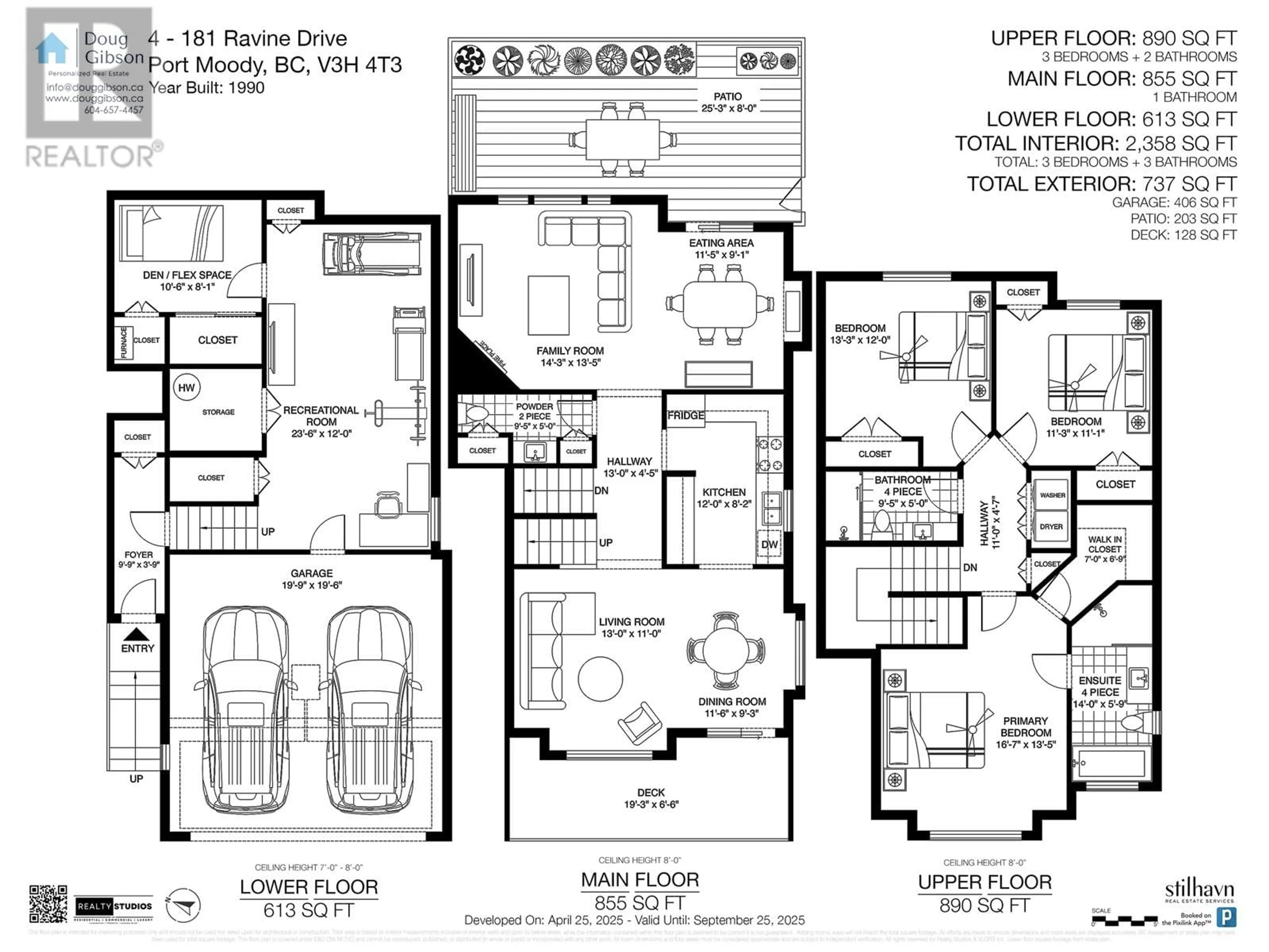 Floor plan for 4 - 181 RAVINE DRIVE, Port Moody British Columbia V3H4T3