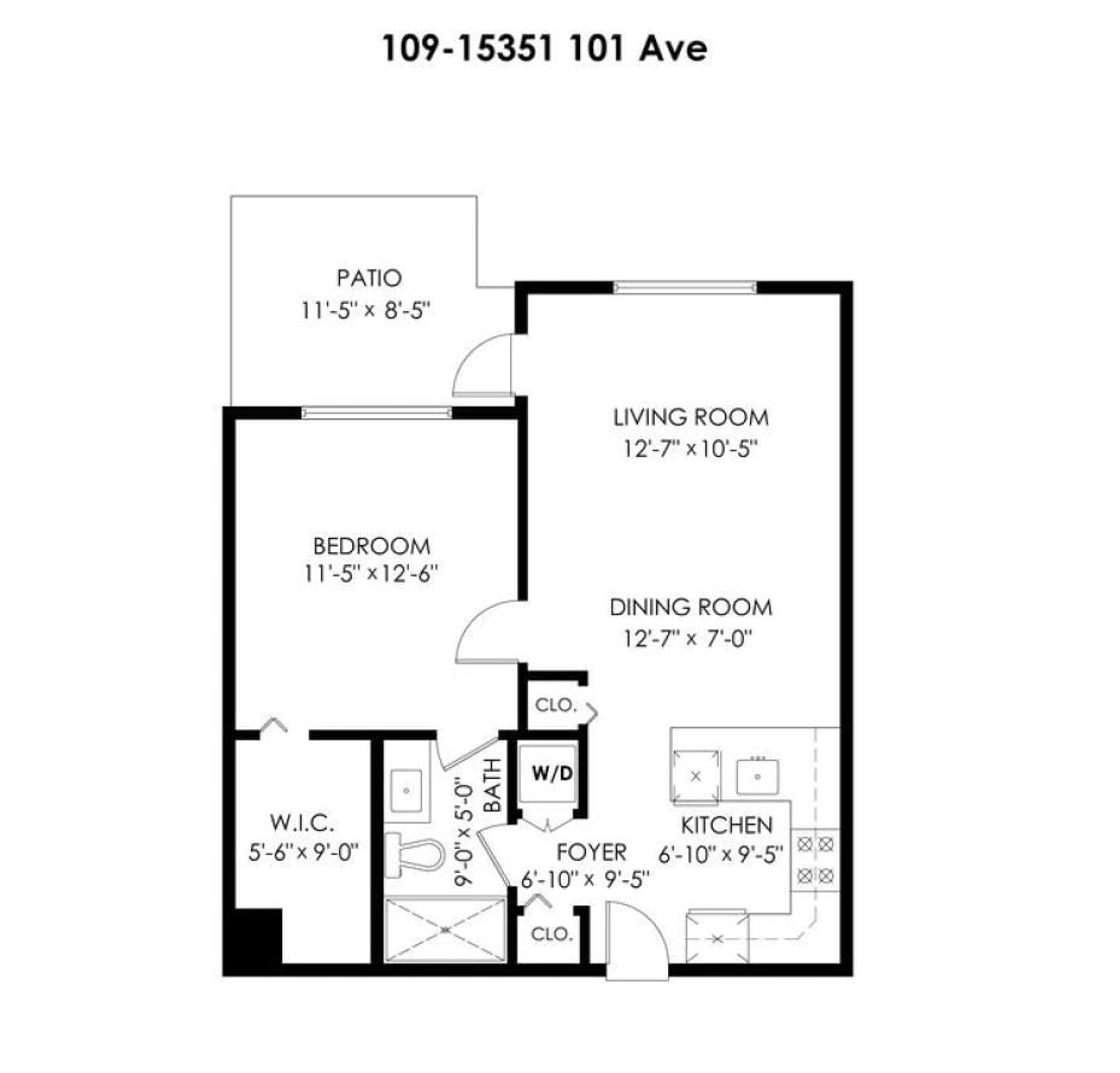 Floor plan for 109 - 15351 101, Surrey British Columbia V3R0G2