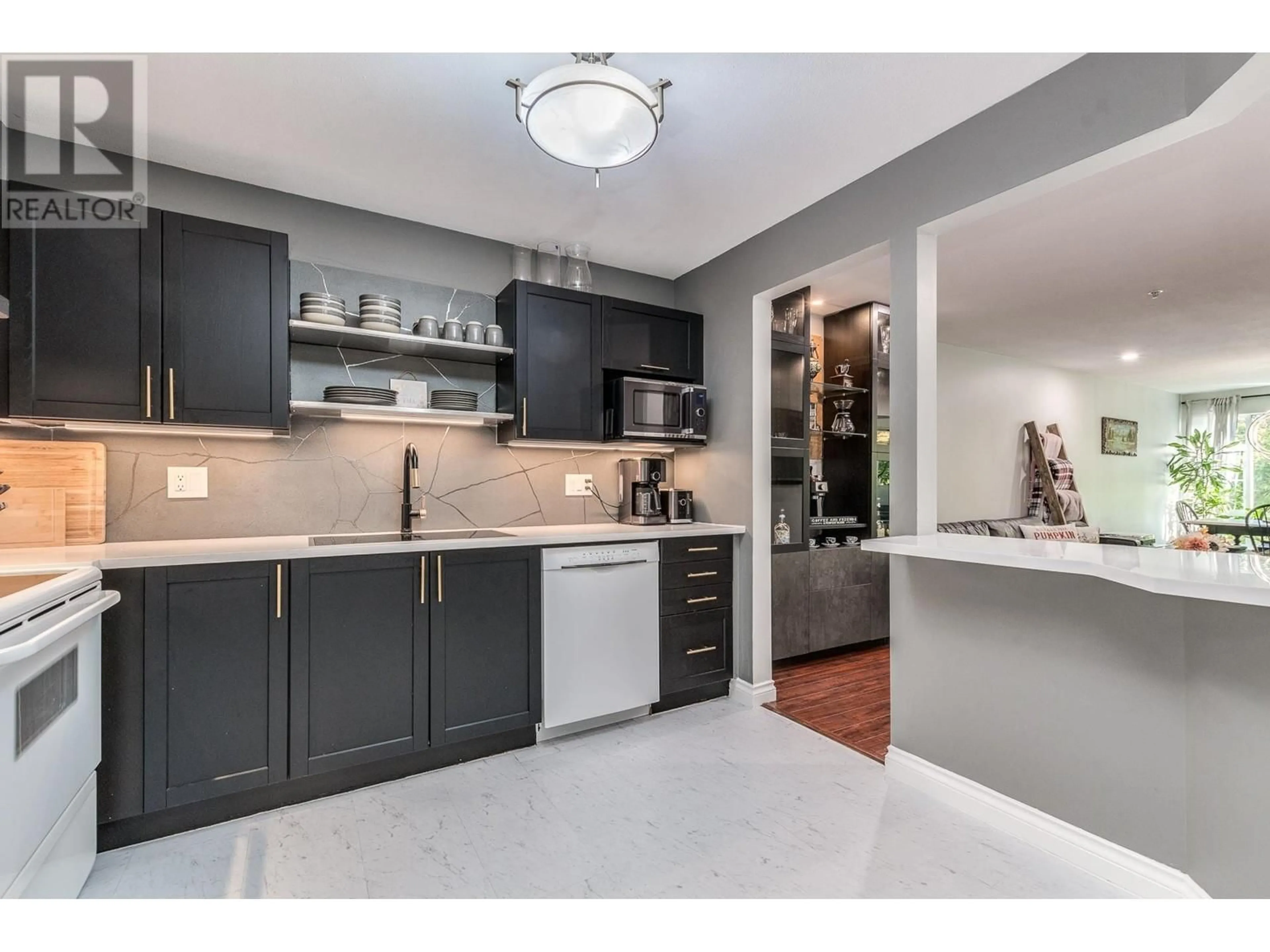 Open concept kitchen, ceramic/tile floor for 212 - 22233 RIVER ROAD, Maple Ridge British Columbia V2X3N7